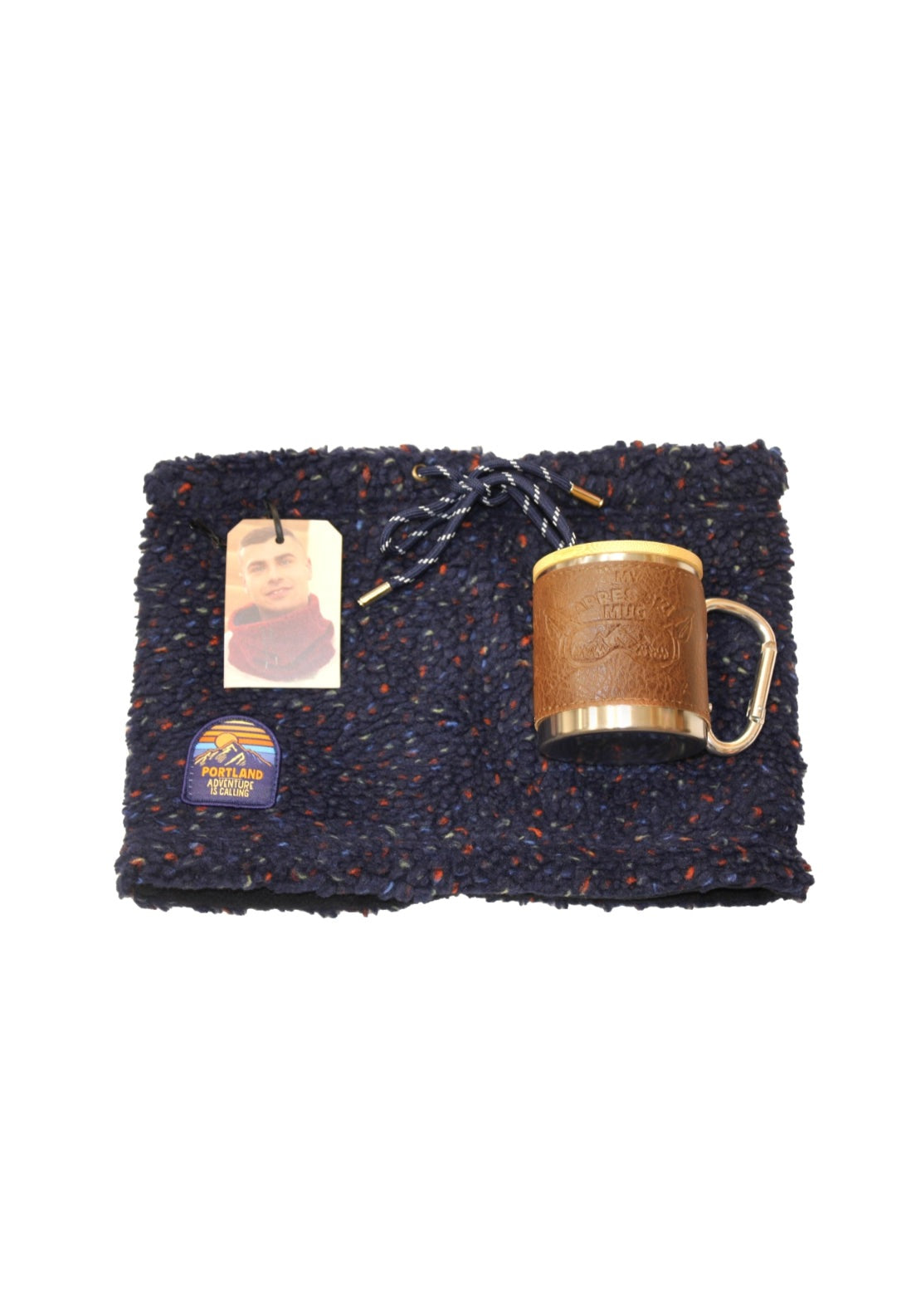 Something Special Snood & Carabineer Mug Gift Set - Navy 1 Shaws Department Stores