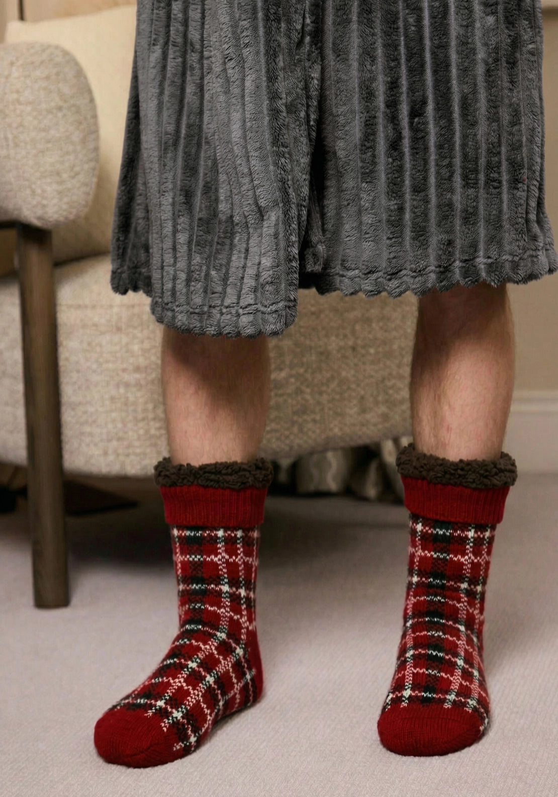 Something Special Cosy Home Socks - Burgundy 1 Shaws Department Stores
