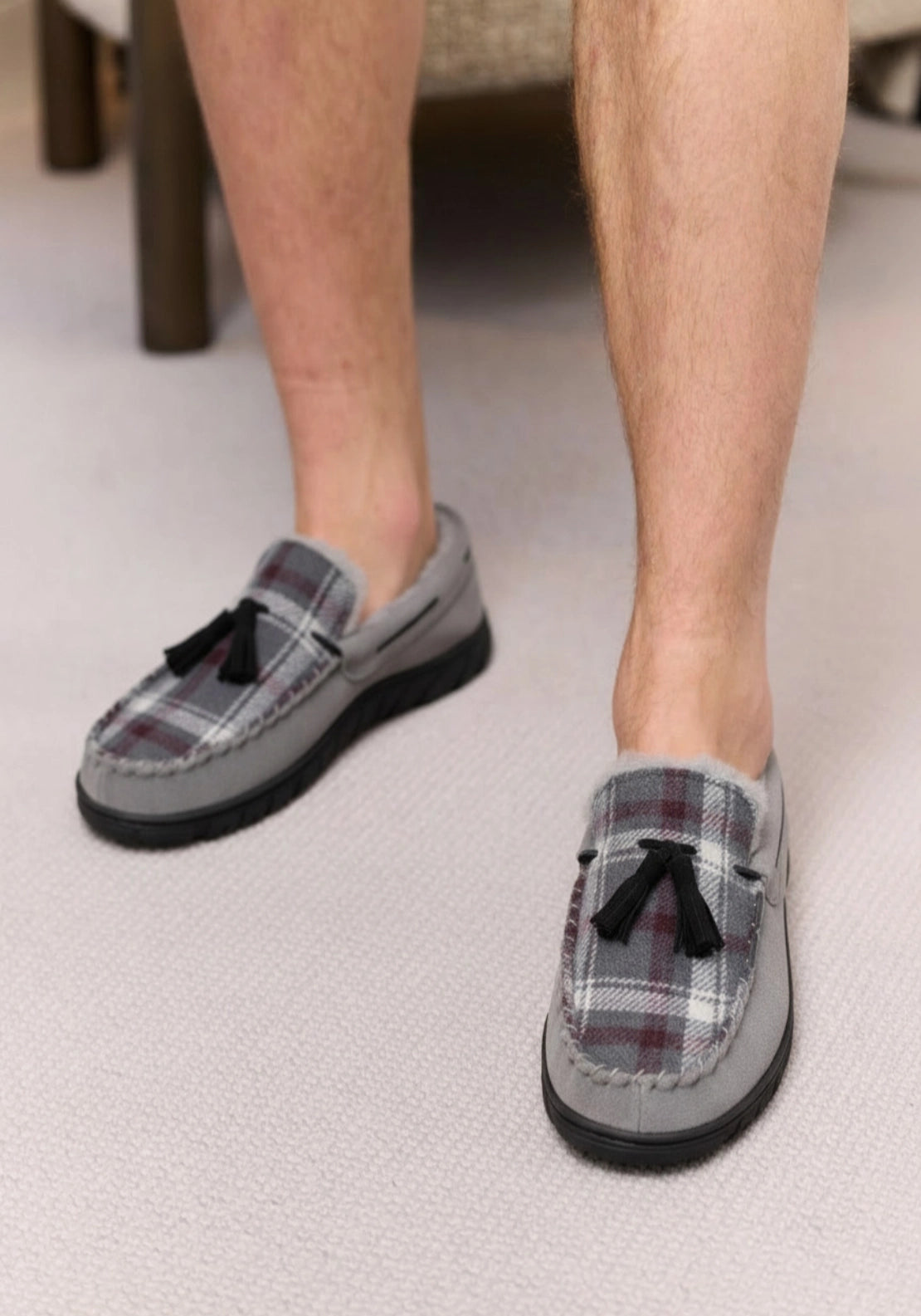 Something Special Luxury Mocassin Slippers - Grey 3 Shaws Department Stores