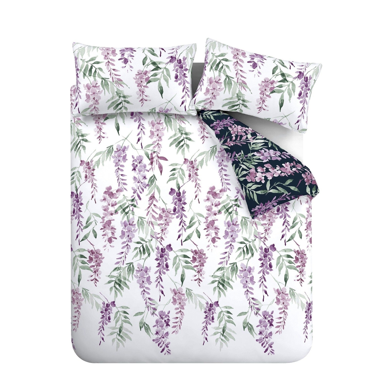 The Home Collection Painterly Wisteria Floral White/Navy 5 Shaws Department Stores