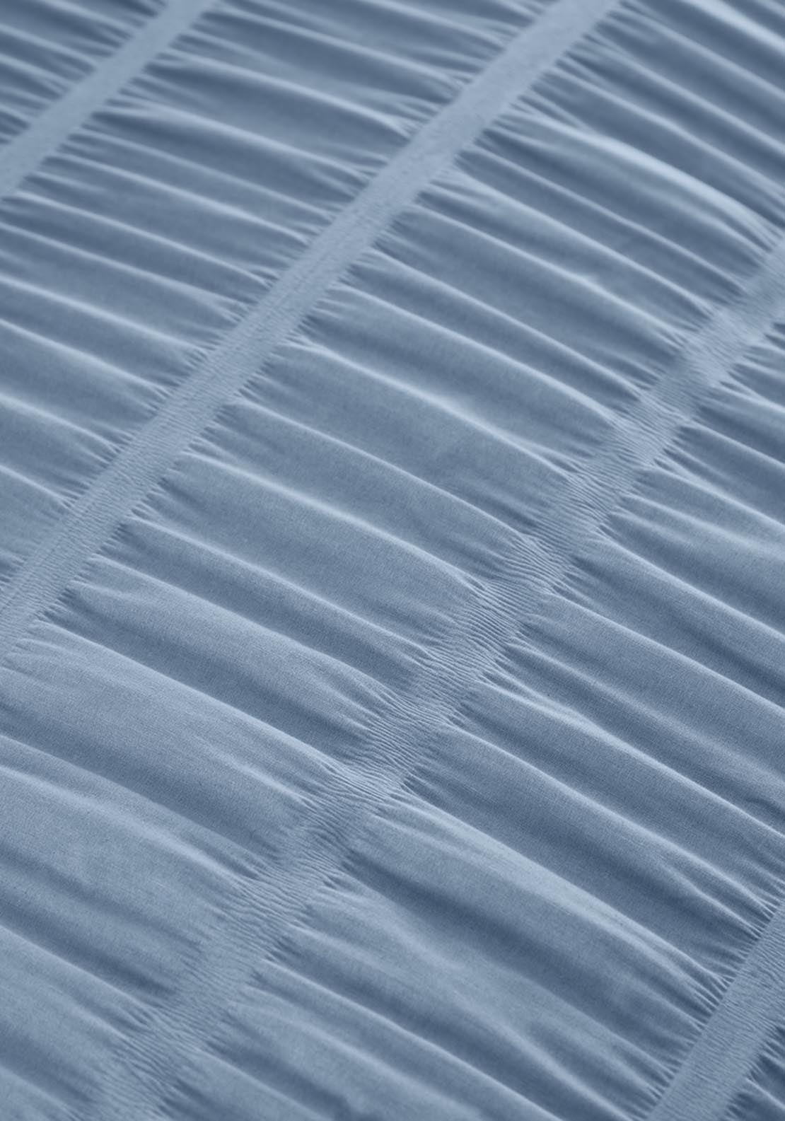 The Home Collection Textured Seersucker Duvet Cover Set - Blue 4 Shaws Department Stores