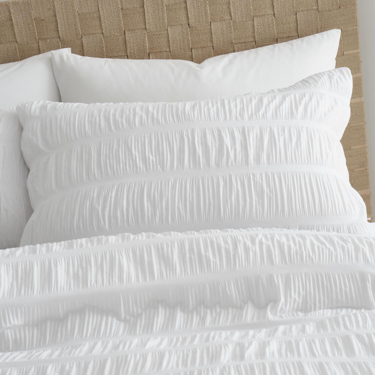 The Home Luxury Collection Textured Seersucker Duvet Cover Set - White 2 Shaws Department Stores