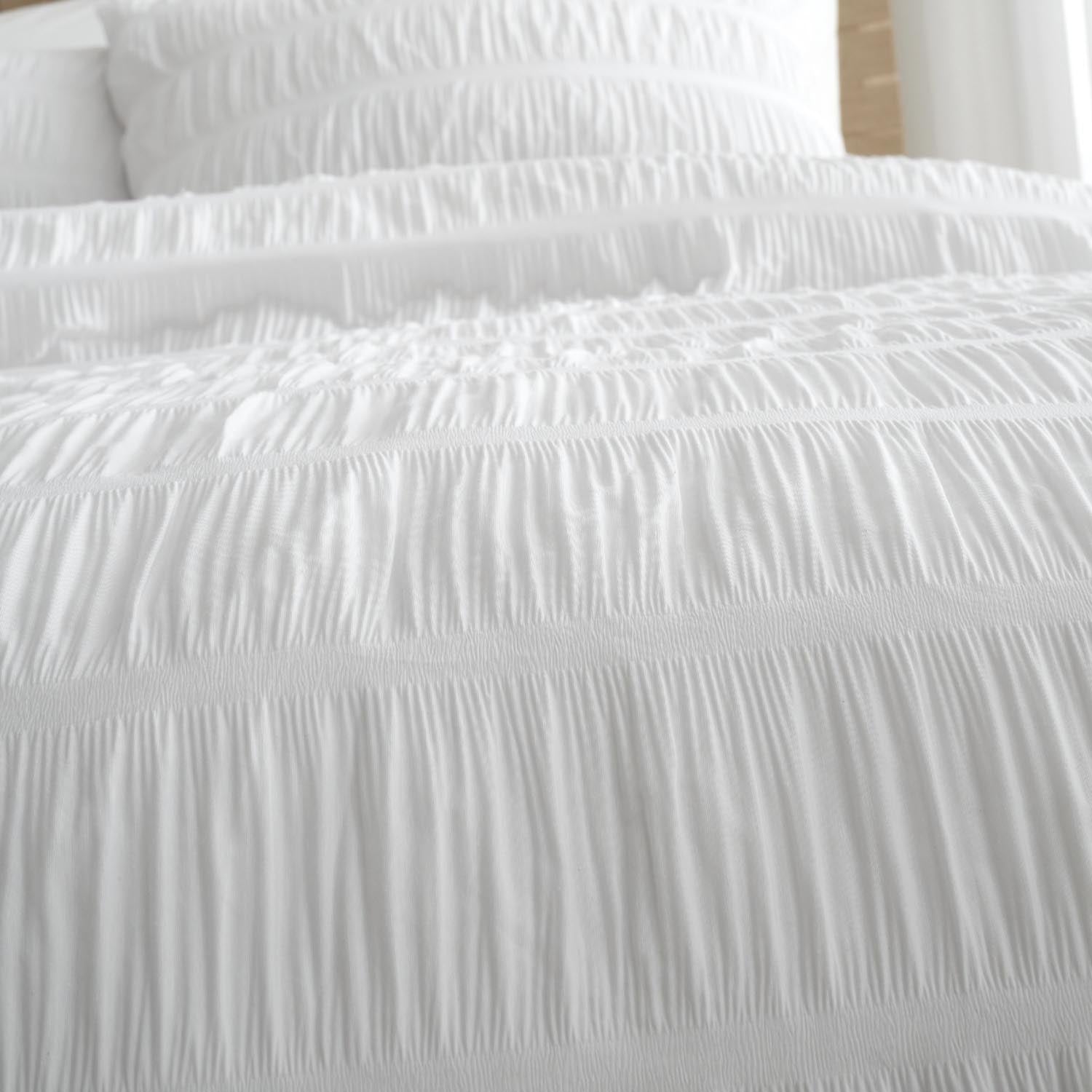 The Home Luxury Collection Textured Seersucker Duvet Cover Set - White 3 Shaws Department Stores