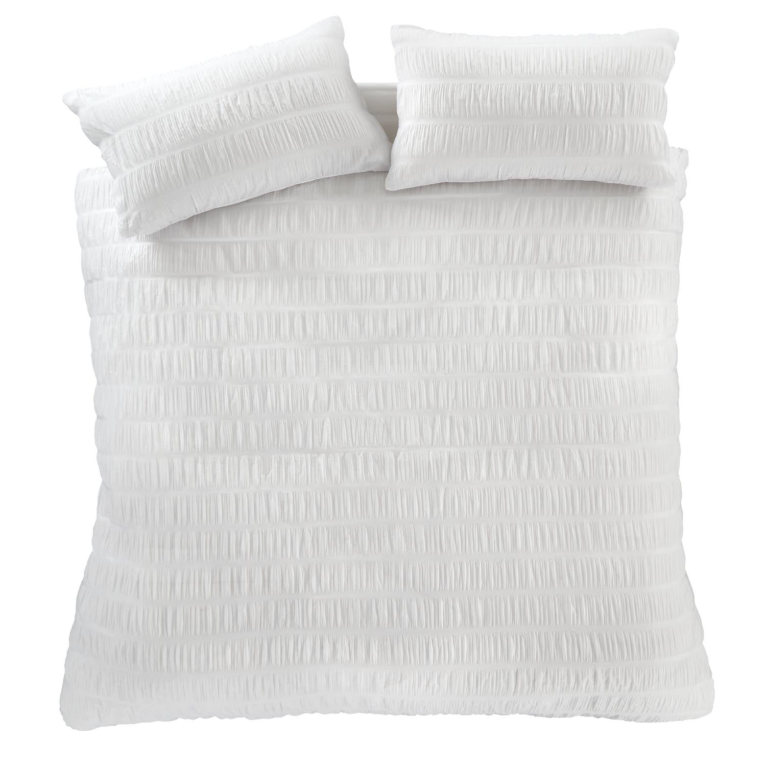 The Home Luxury Collection Textured Seersucker Duvet Cover Set - White 5 Shaws Department Stores