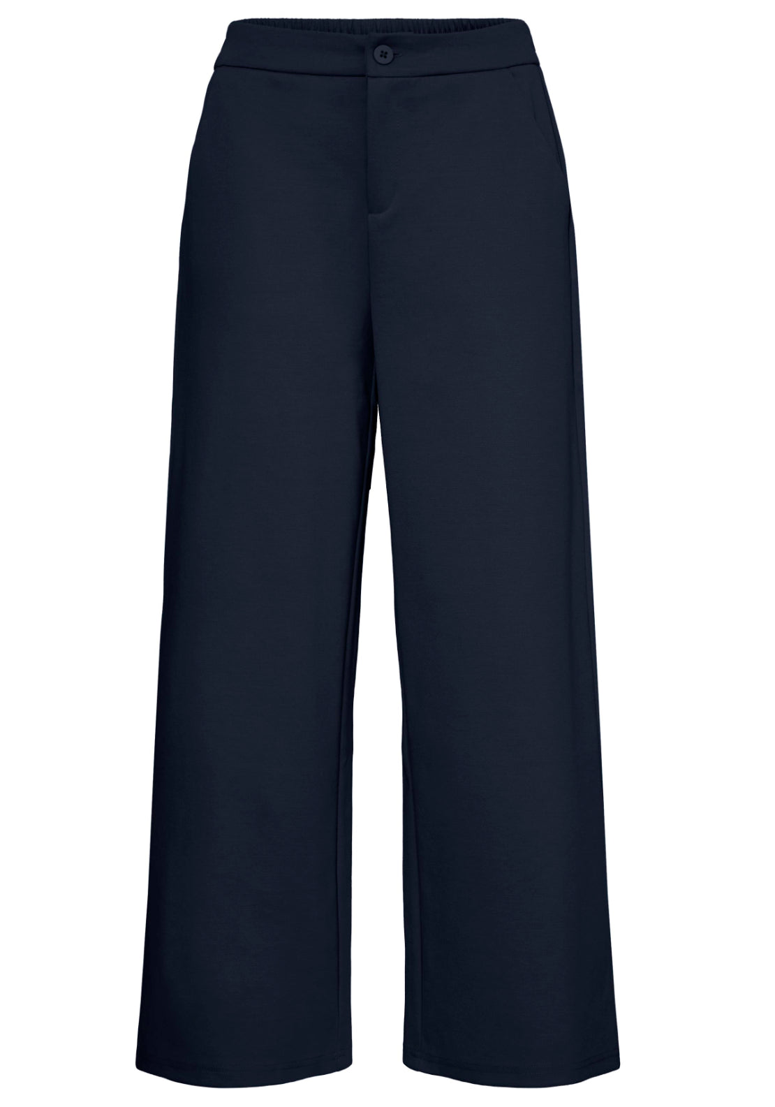 Fransa Ankle Grazer Casual Trousers - Blue 2 Shaws Department Stores