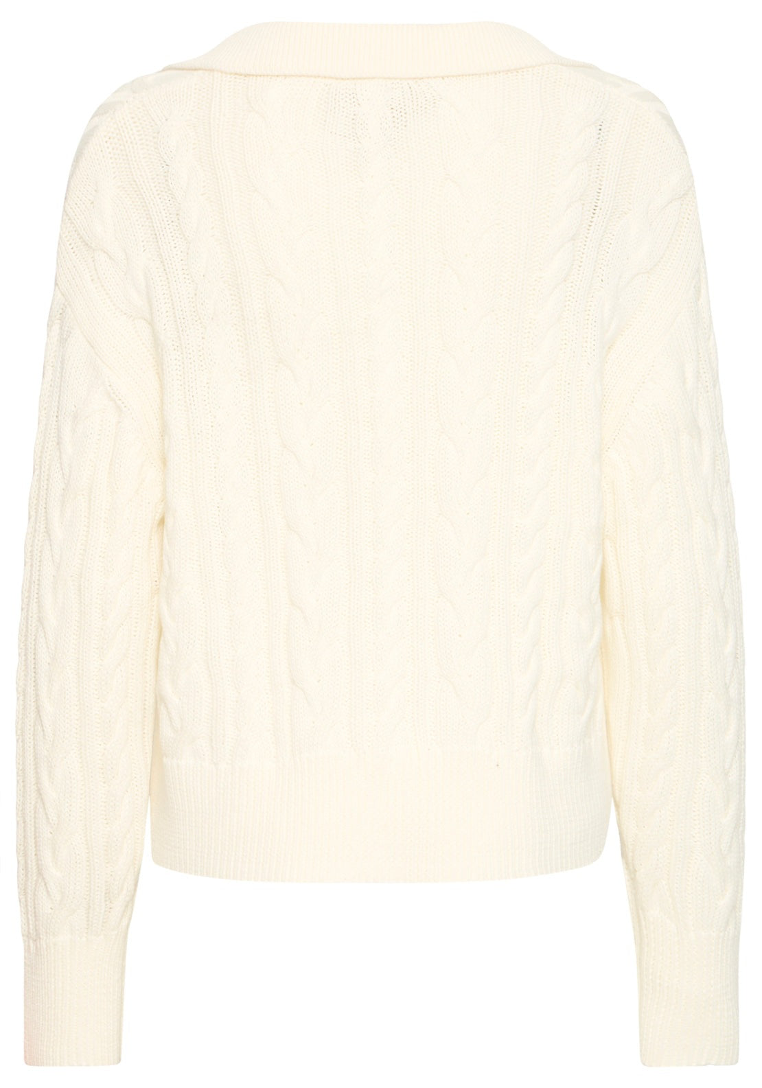 Fransa Long Sleeve Knit Pullover - White 3 Shaws Department Stores