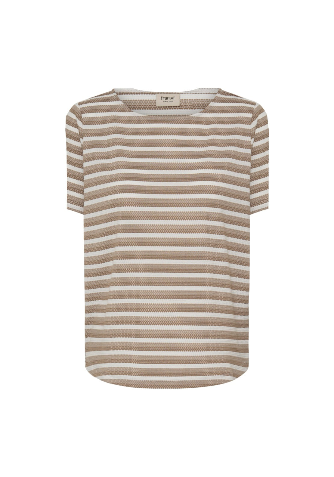 Fransa Striped Crew Neck T-Shirt - Mountain T. Stripe 2 Shaws Department Stores