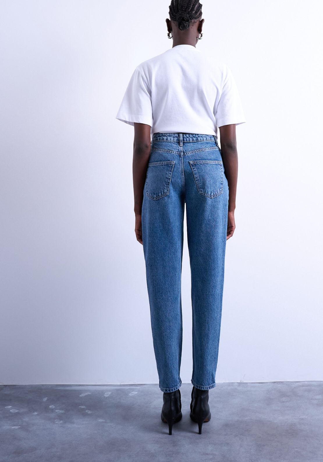 Topshop Original High Rise Mom Jeans - Medium Blue Denim 2 Shaws Department Stores