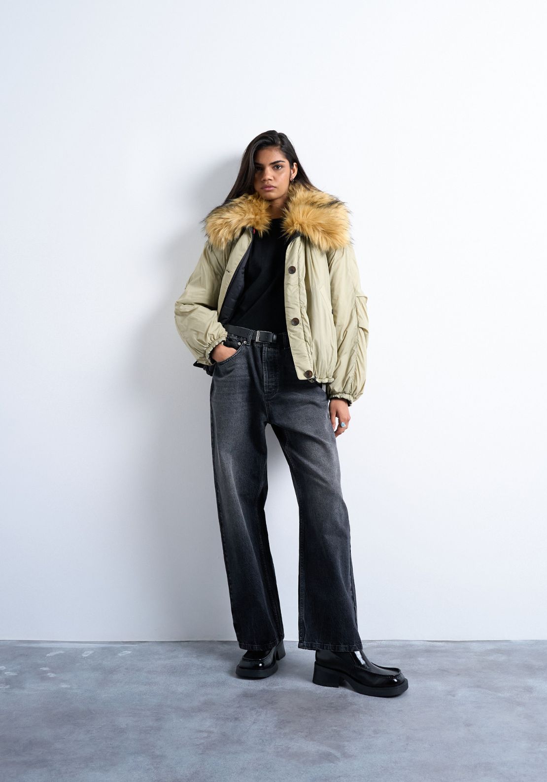 Topshop Elly Reversible Bomber - Bright Green 3 Shaws Department Stores