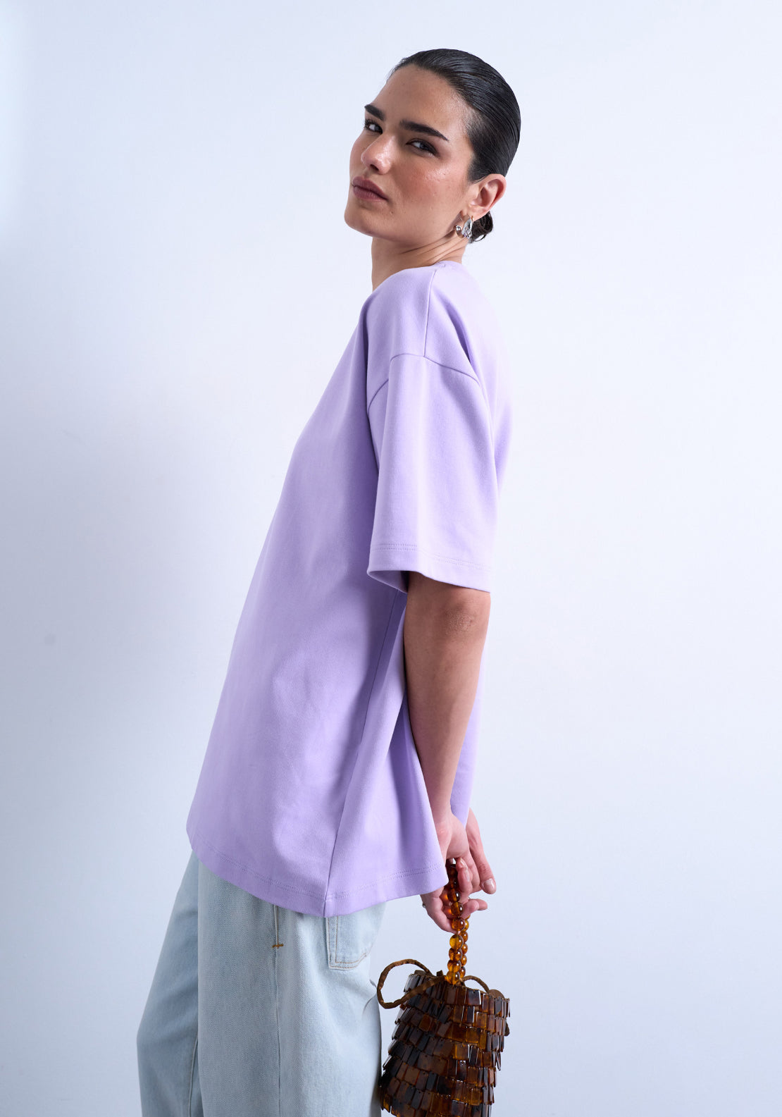 Victoria Short Sleeve Oversized T-Shirt - Dahlia Purple