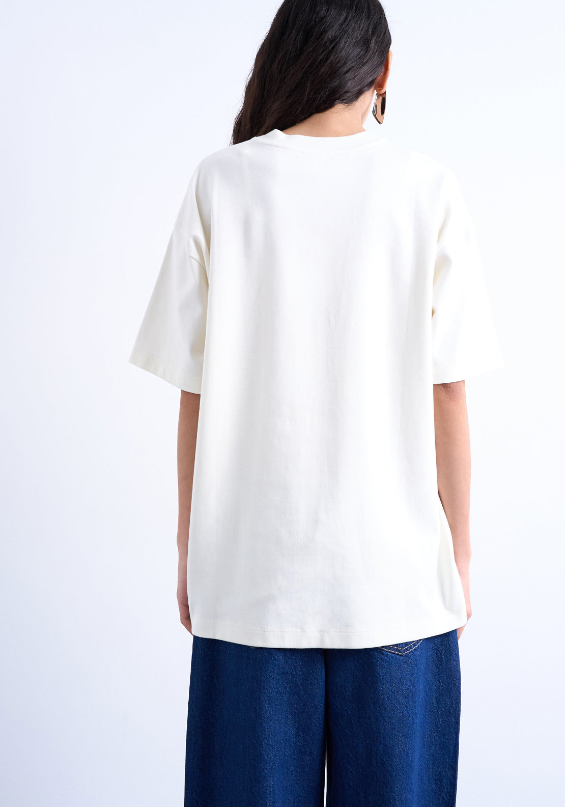 Victoria Short Sleeve Oversized T-Shirt - Ecru