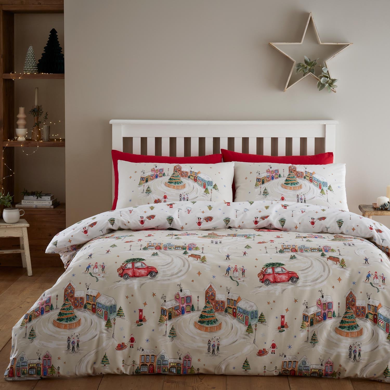 The Home Collection Christmas Villiage Duvet Cover Set Natural 1 Shaws Department Stores