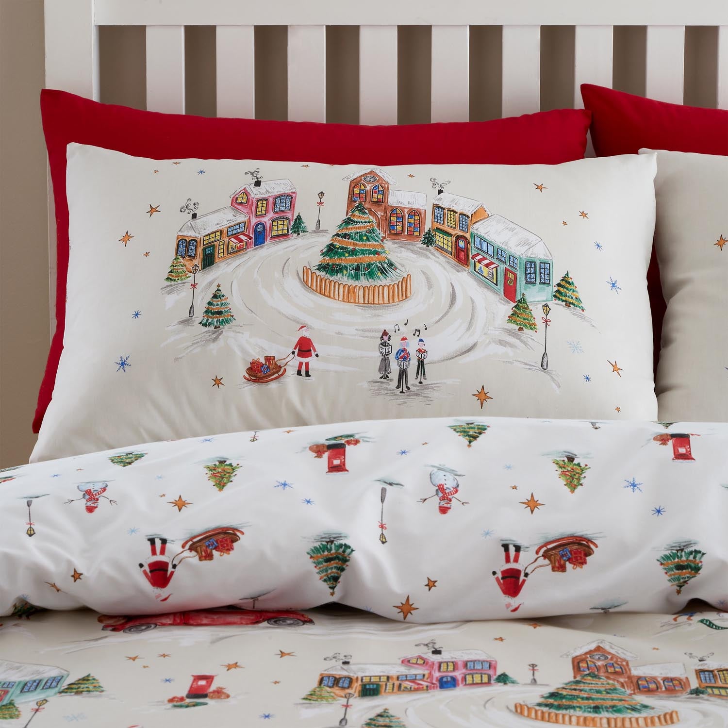 The Home Collection Christmas Villiage Duvet Cover Set Natural 2 Shaws Department Stores
