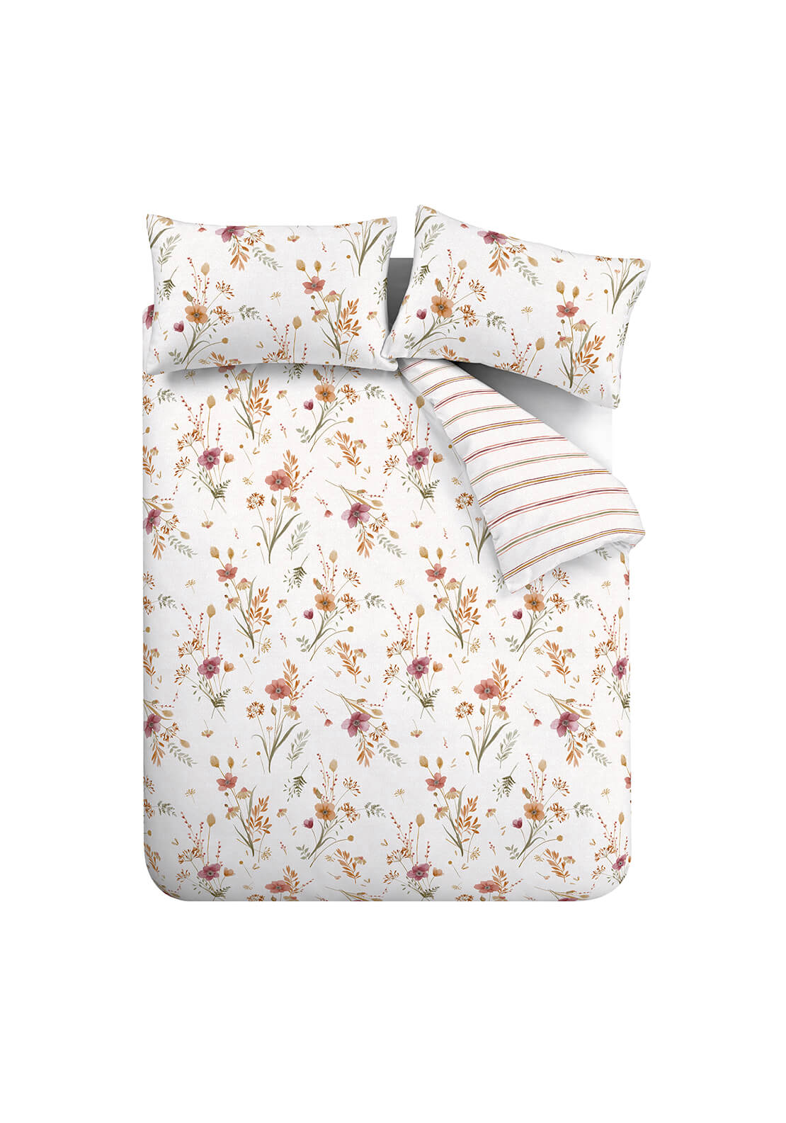 The Home Collection Brushed Cotton Autumnal Floral Reversible Duvet Cover Set - Natural 6 Shaws Department Stores