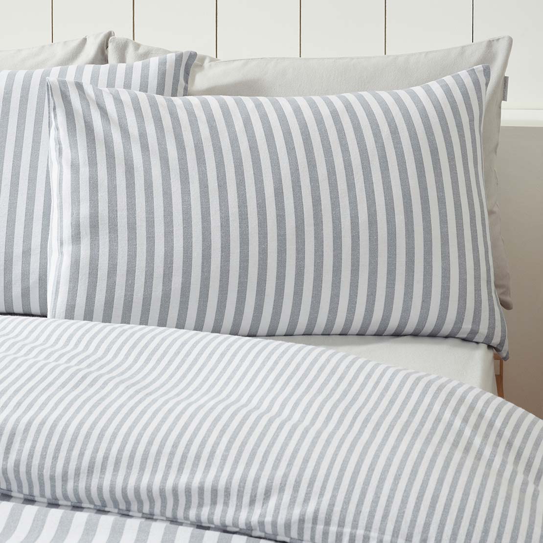 The Home Collection Brushed Fine Stripe Duvet Cover Set 3 Shaws Department Stores