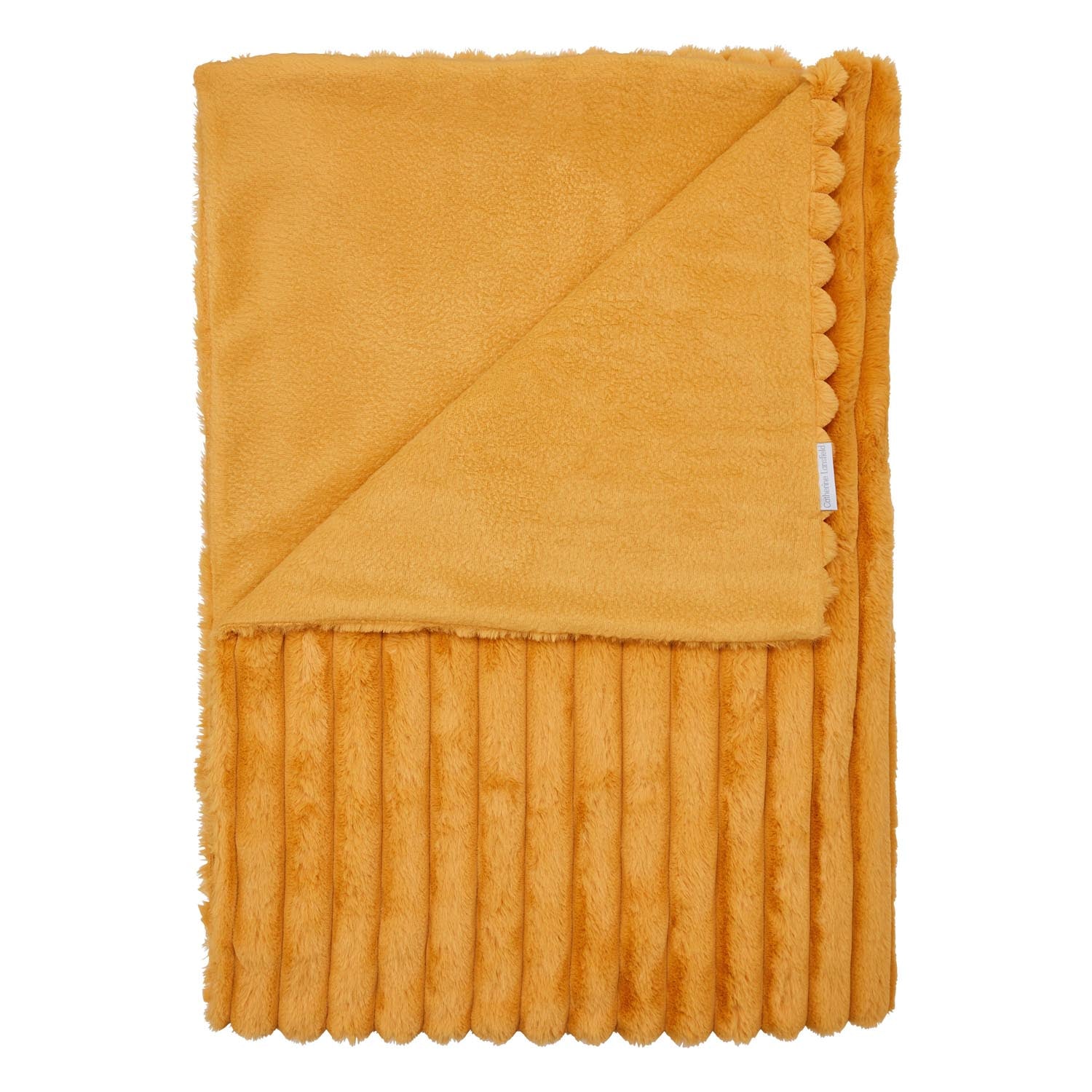 The Home Collection Soft and Cosy Ribbed Throw Cream - Yellow 4 Shaws Department Stores