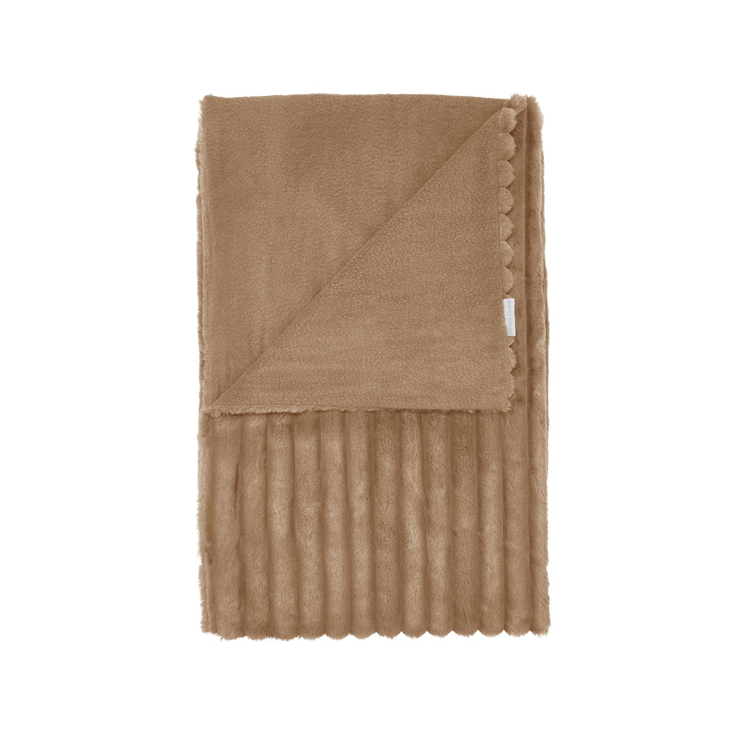 The Home Collection Soft and Cosy Ribbed Throw - Natural 2 Shaws Department Stores