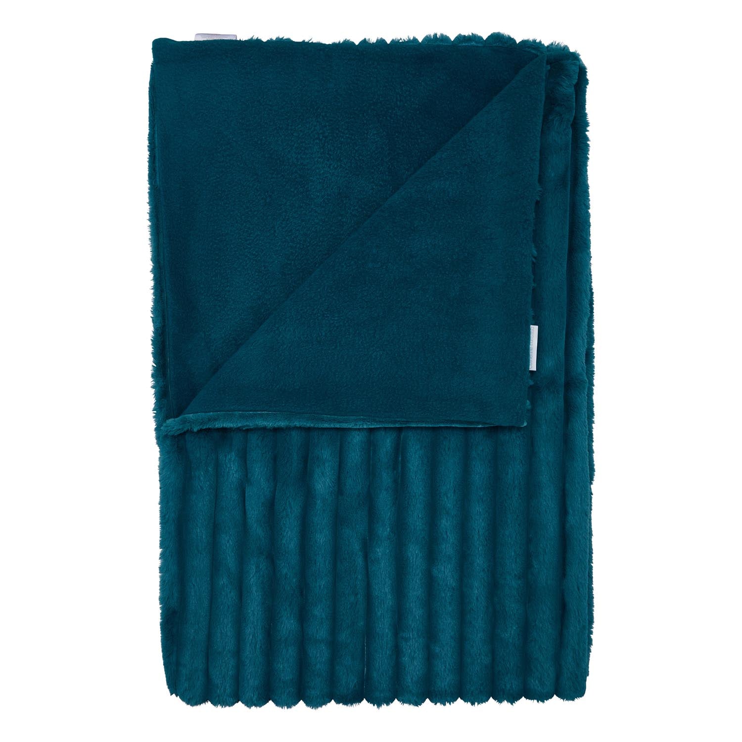 The Home Collection Soft and Cosy Ribbed Throw Cream - Blue 4 Shaws Department Stores