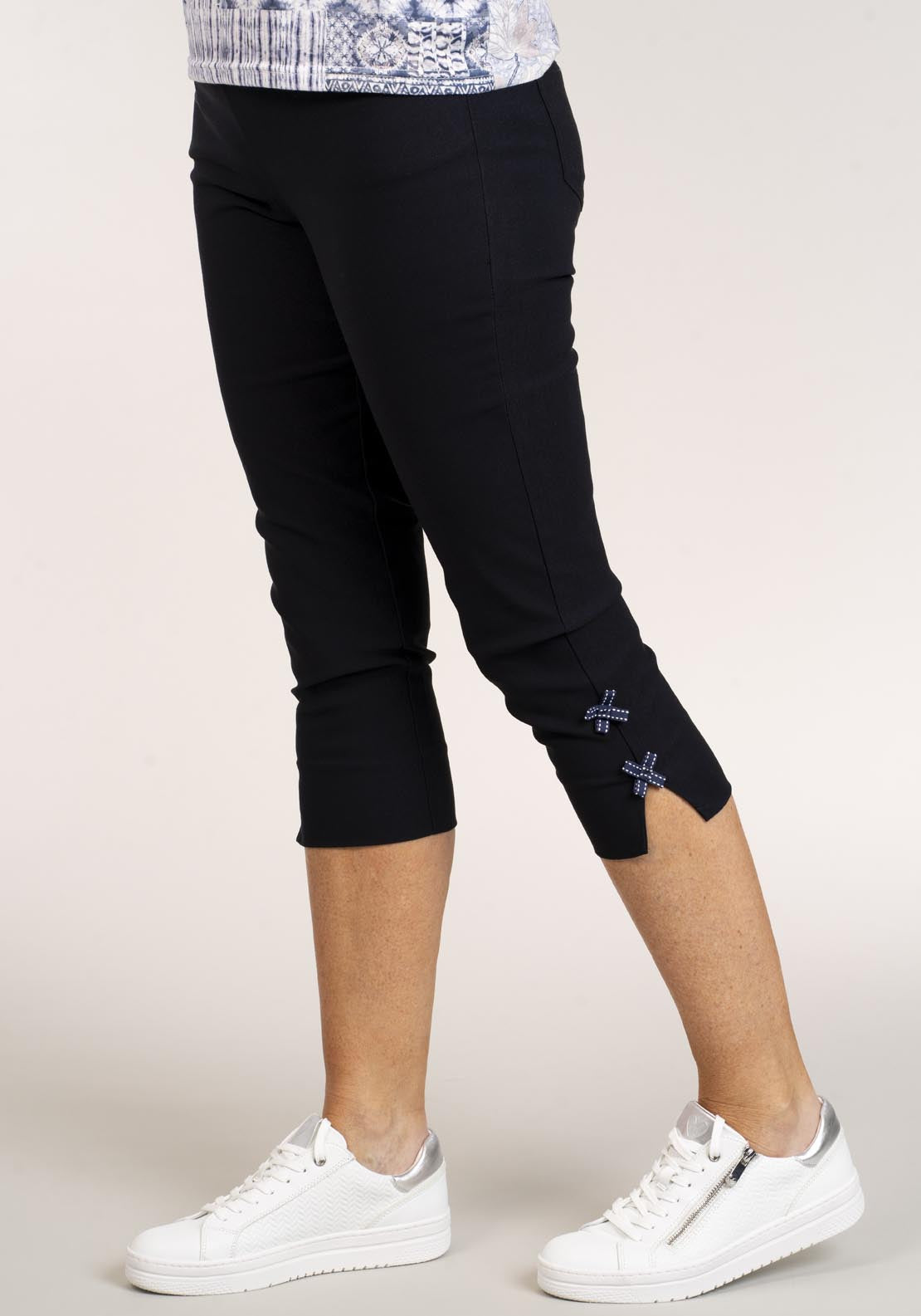 Tea Lane Crop Tummy Control With Bow - Navy 5 Shaws Department Stores