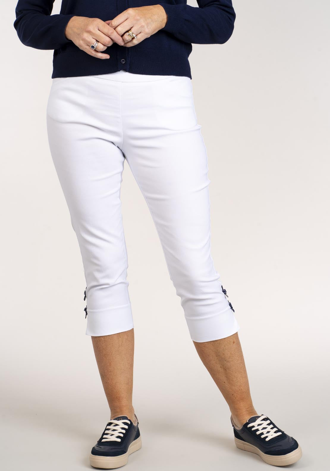 Tea Lane Crop Tummy Control With Bow - White 3 Shaws Department Stores