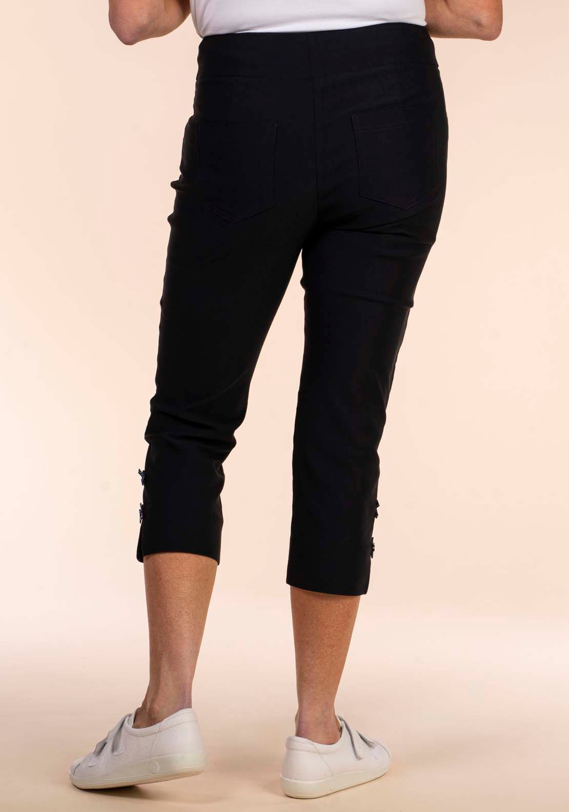 Tea Lane Bow Hem Crop - Navy 4 Shaws Department Stores