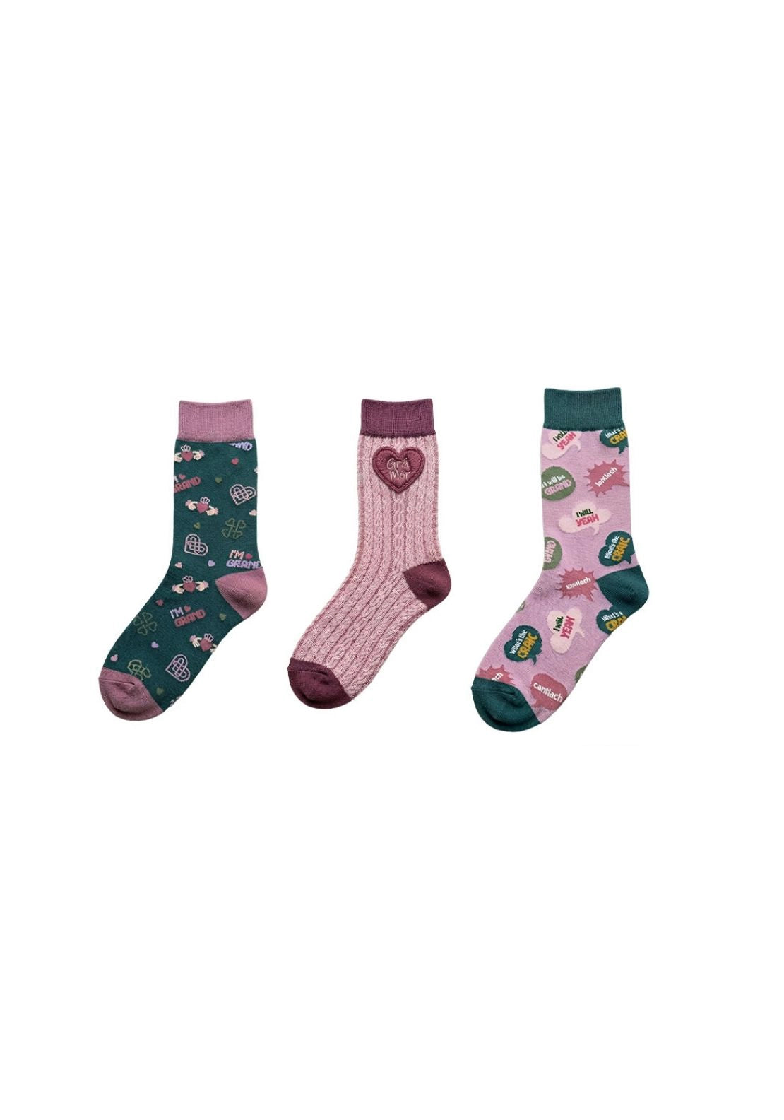 Something Special Ladies Novelty 3 Pair Socks - Pink Multi 3 Shaws Department Stores