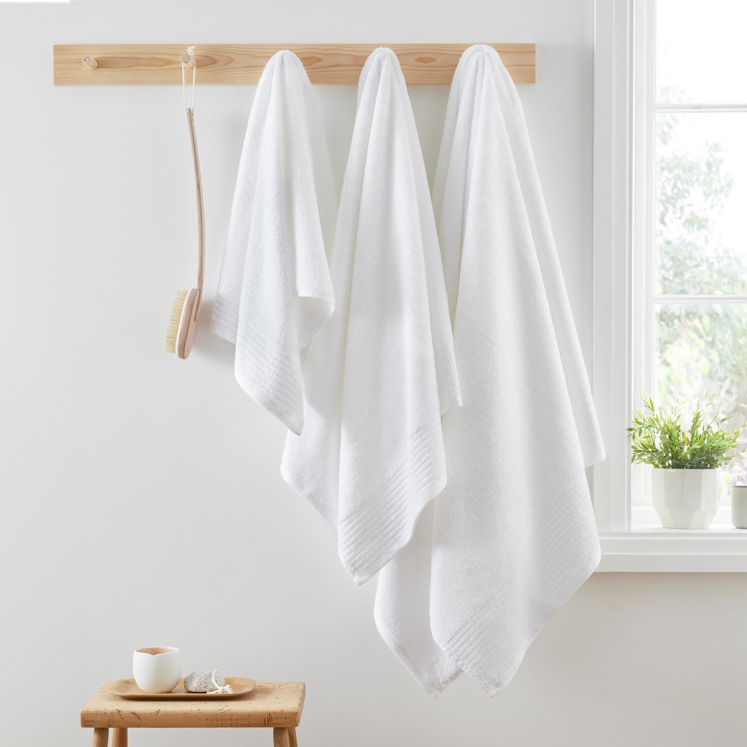 The Home Collection Egyptian Cotton 600Gsm Towel Collection White 1 Shaws Department Stores