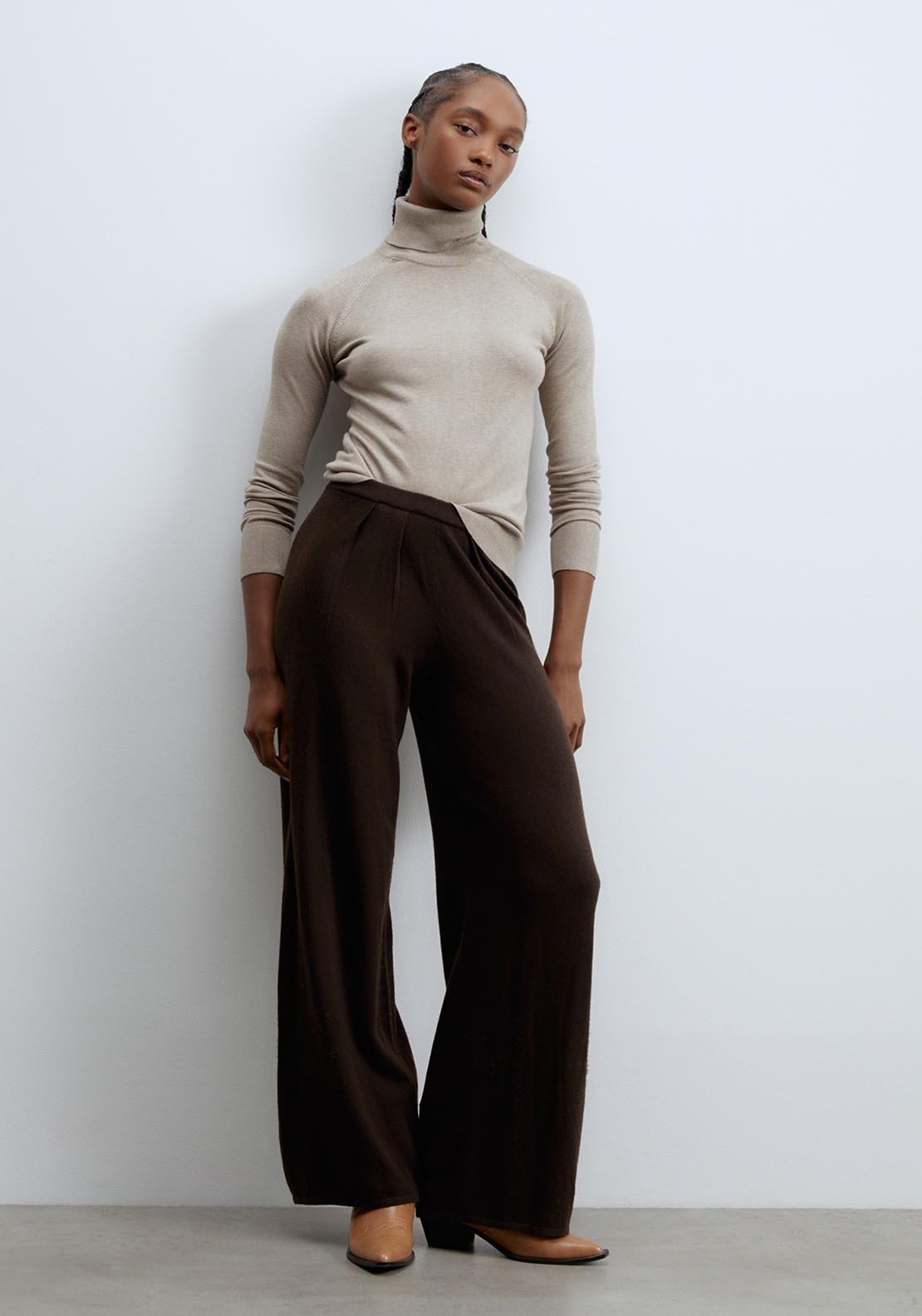 Sfera Basic high-neck top - Beige Acid 2 Shaws Department Stores
