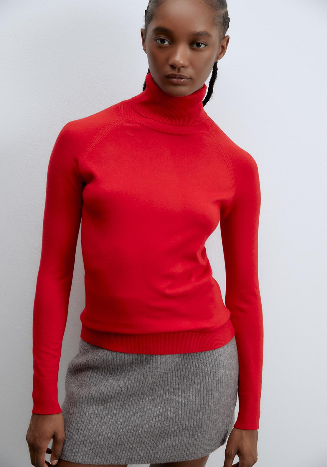 Sfera Basic high-neck top - Red 1 Shaws Department Stores