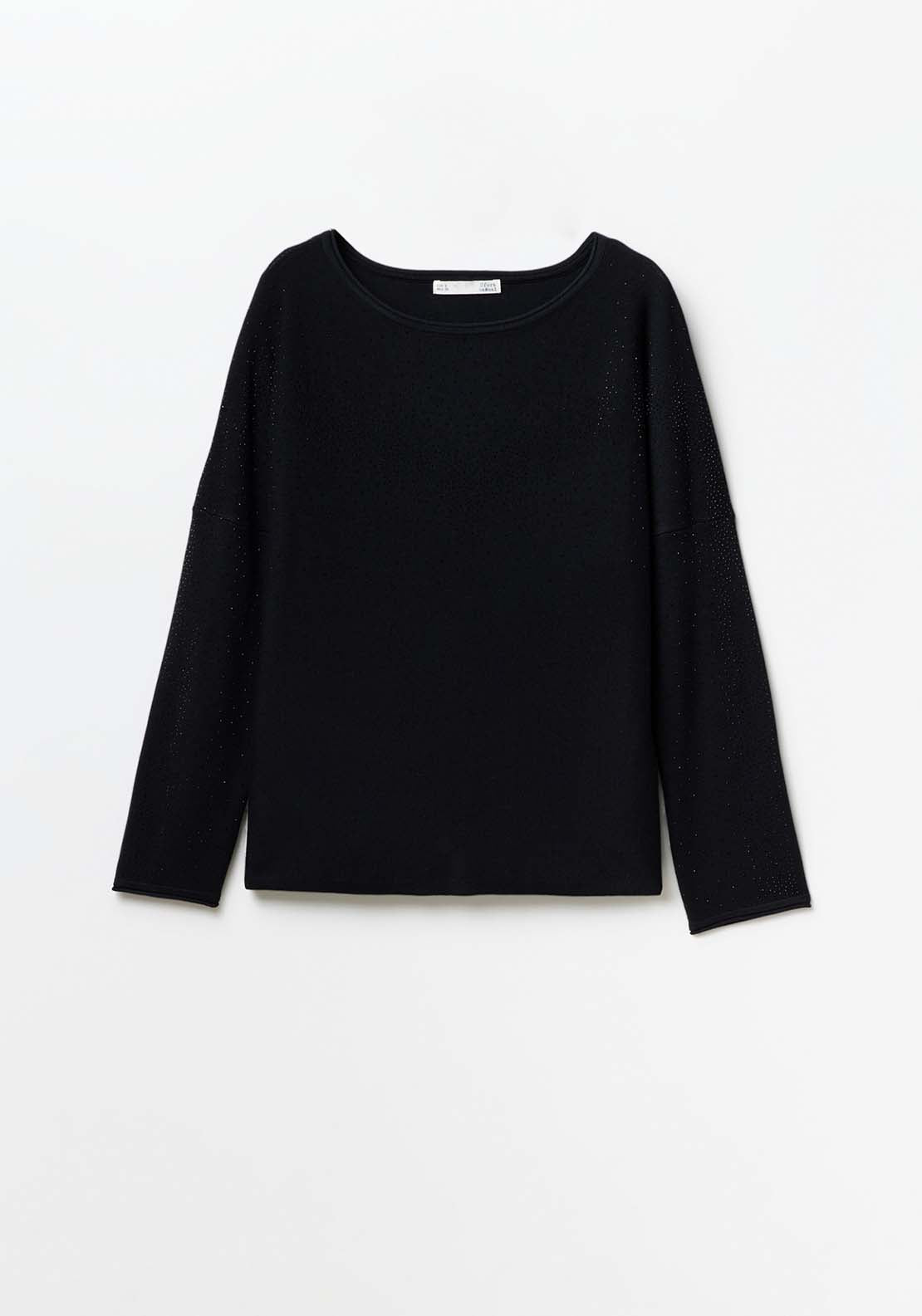 Sfera Diamanté Sweater - Black 6 Shaws Department Stores