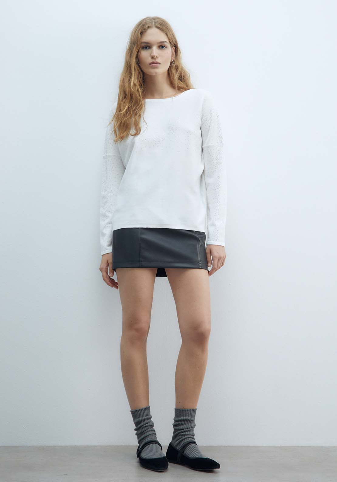 Sfera Diamanté Sweater - White 2 Shaws Department Stores