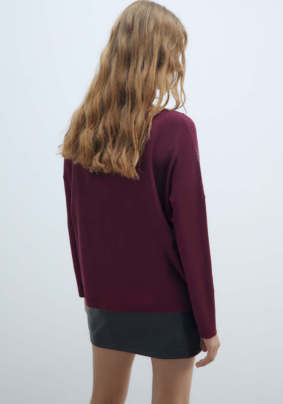 Sfera Diamanté Sweater - Currant 3 Shaws Department Stores