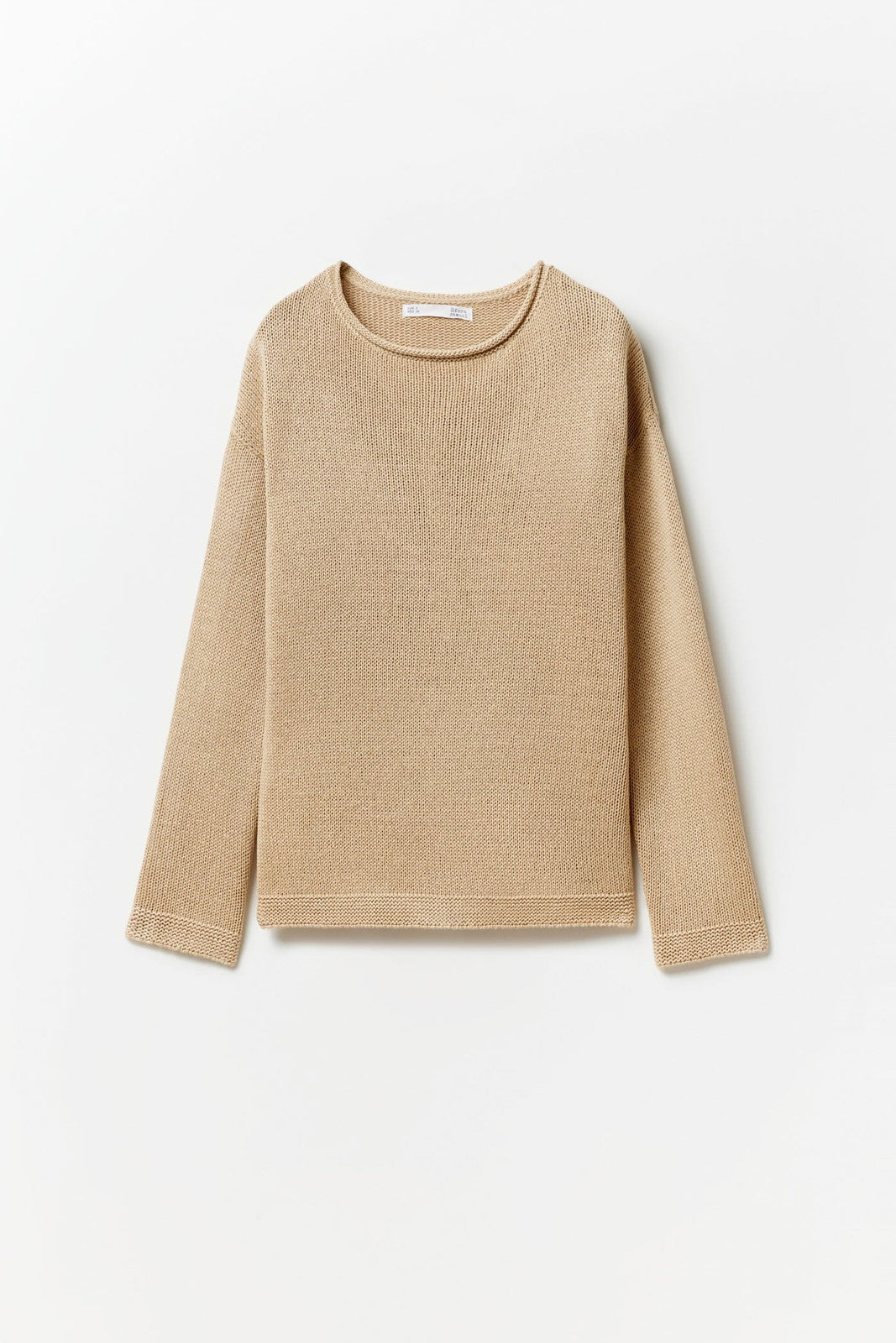 Sfera Trim detail plain sweater - Beige 6 Shaws Department Stores