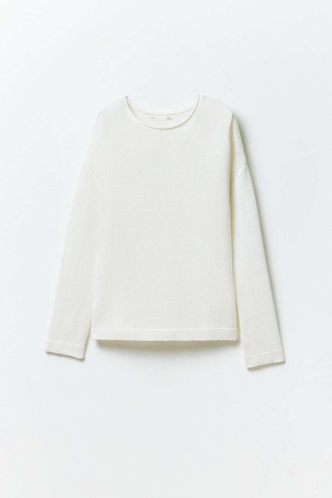 Sfera Trim detail plain sweater - White 6 Shaws Department Stores