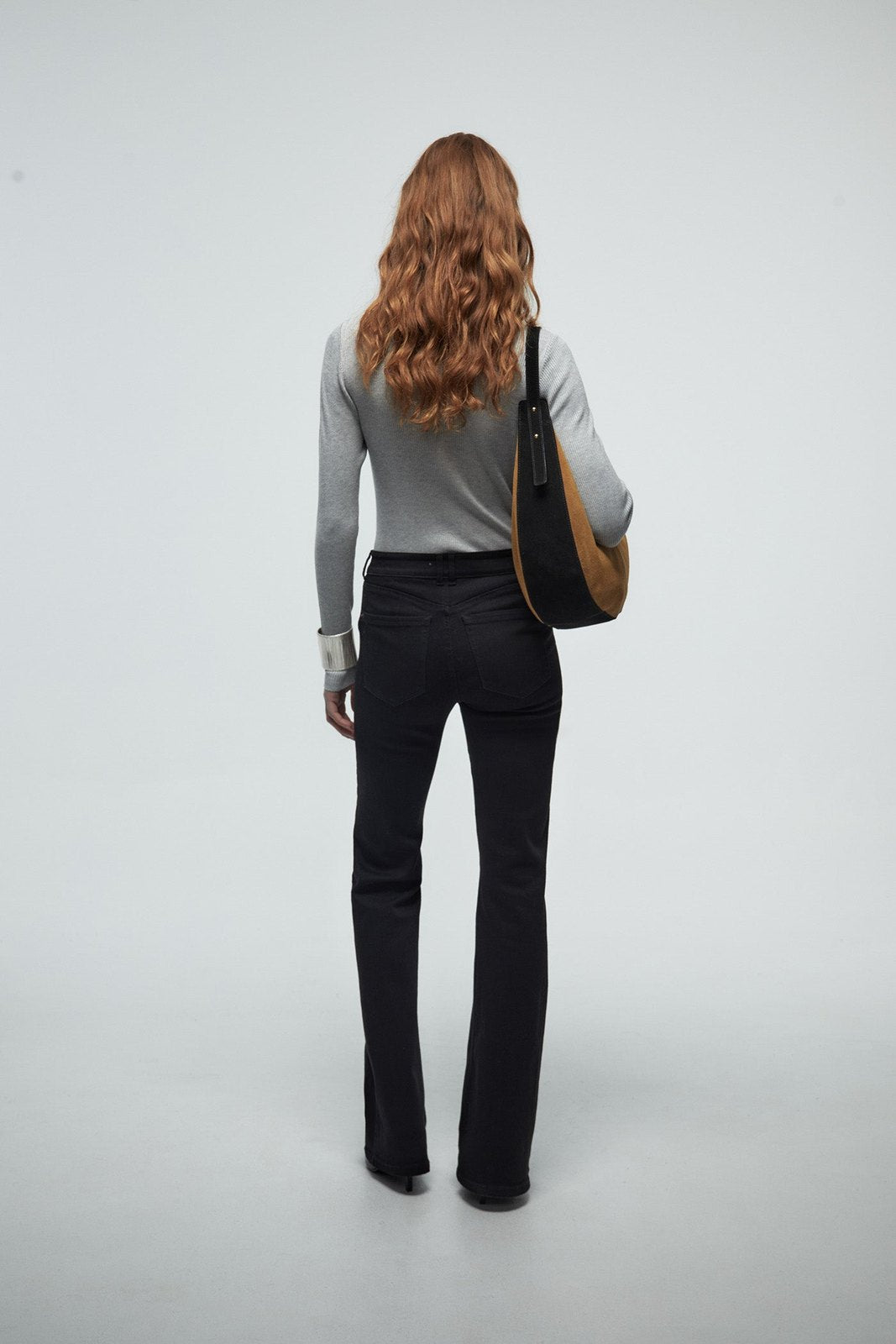 Perkins Collar Ribbed Sweater - Grey