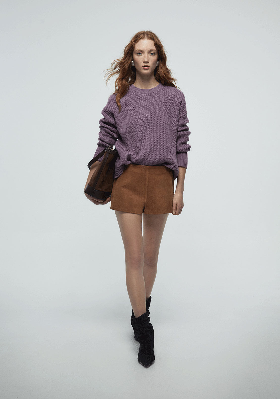 Structured Knit Sweater - Purple