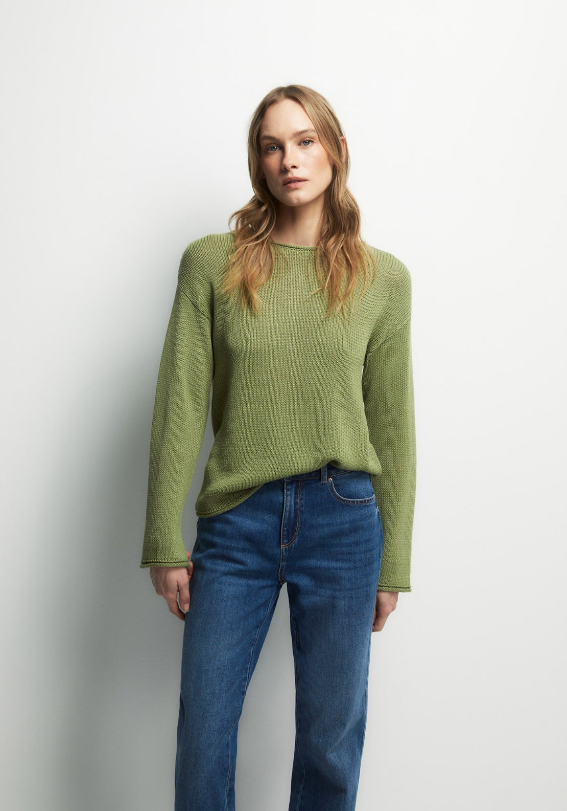 Ribbon Trim Knitwear - Green