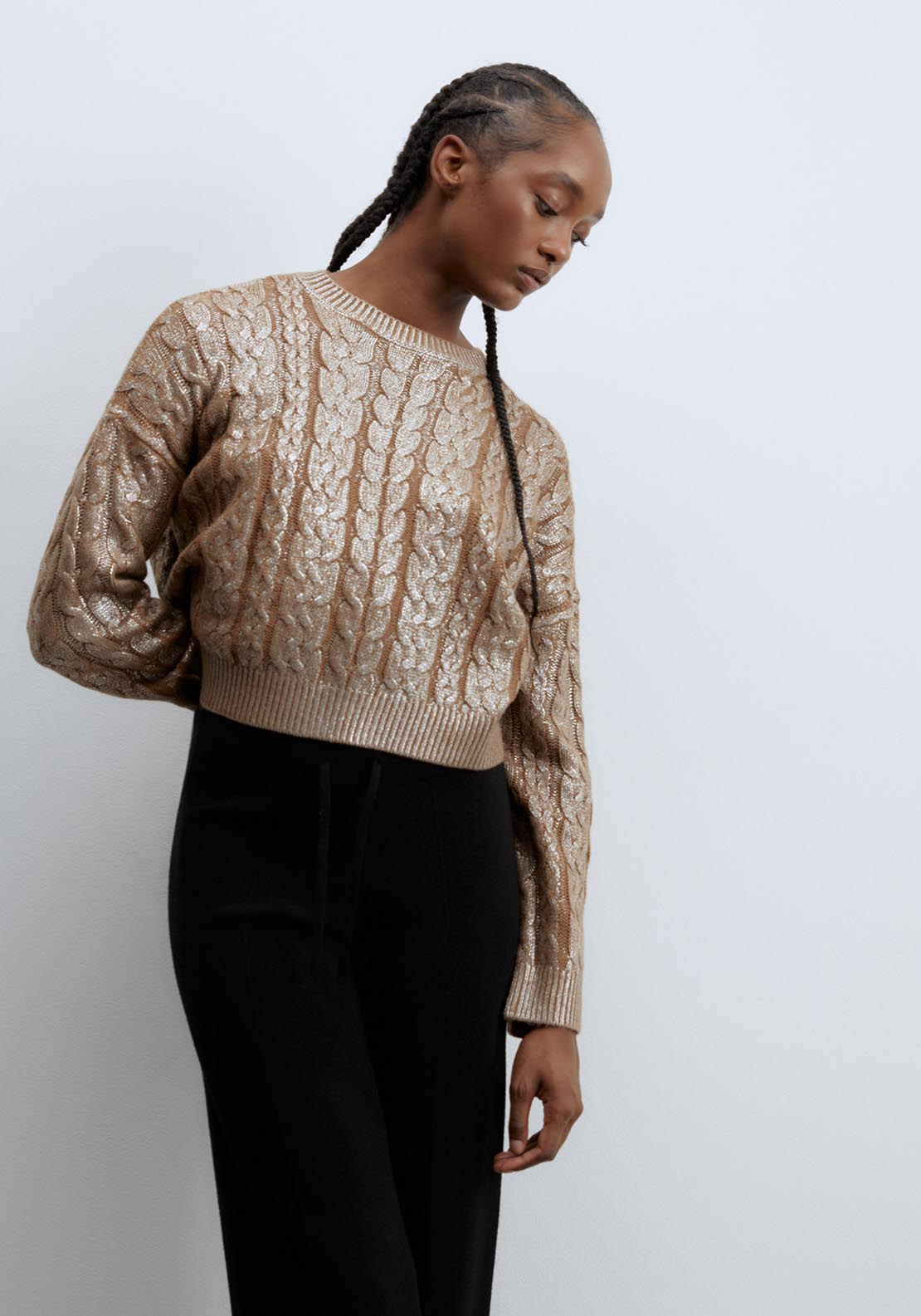 Sfera Round-neck sweater - Rhodium 1 Shaws Department Stores