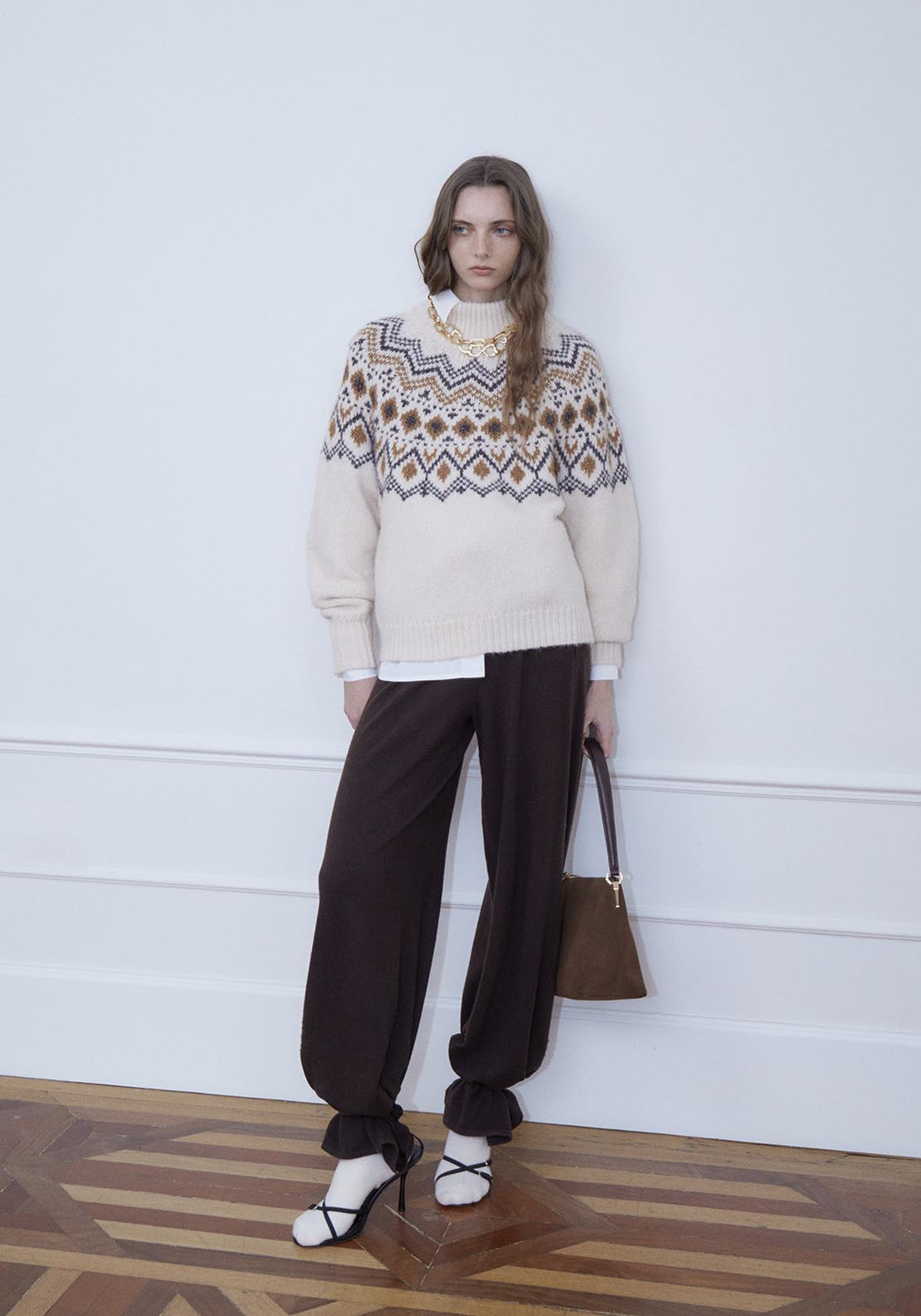 Sfera High-neck Alpine sweater - Ecru 1 Shaws Department Stores