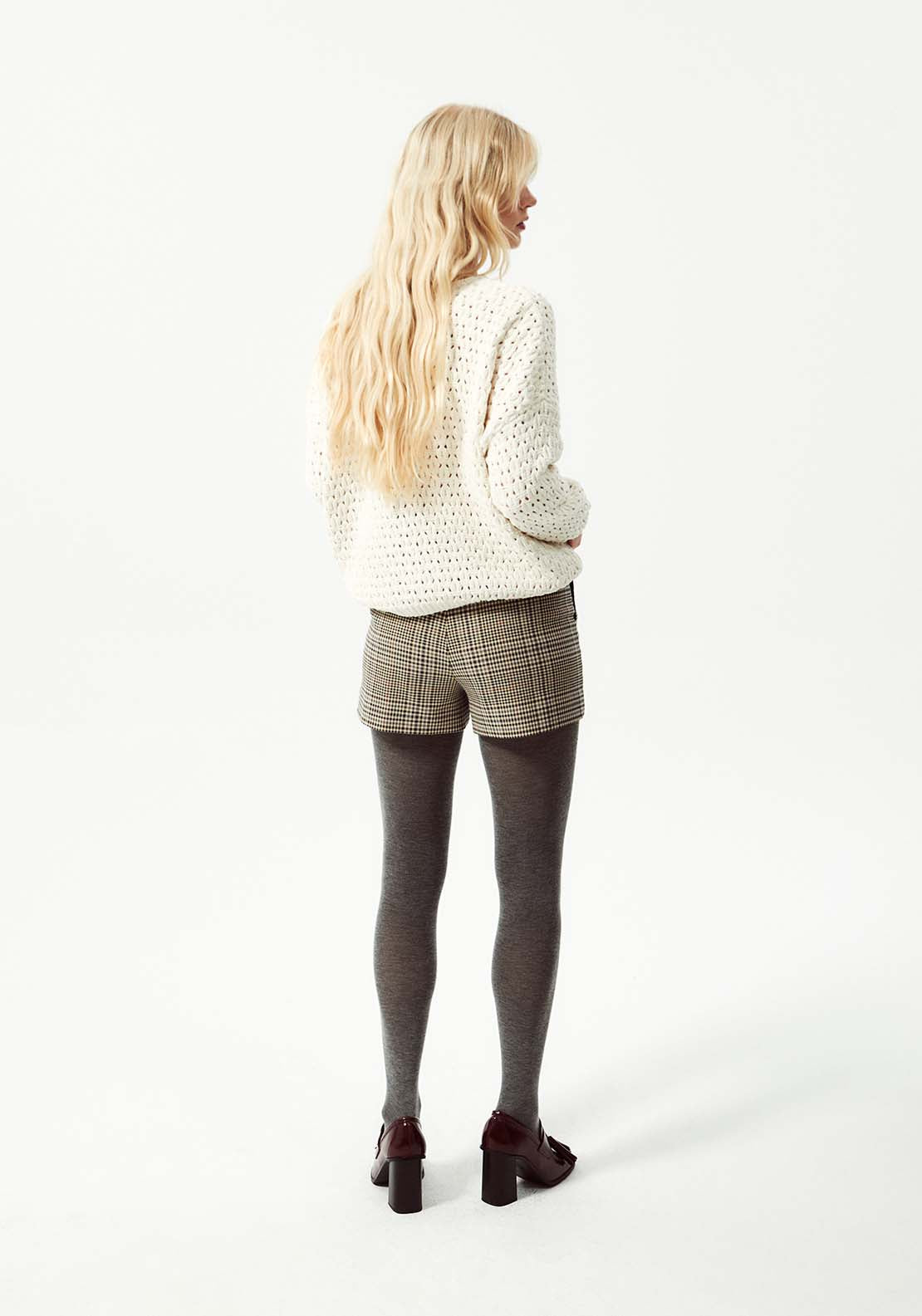 Openwork Chenille Sweater - Cream