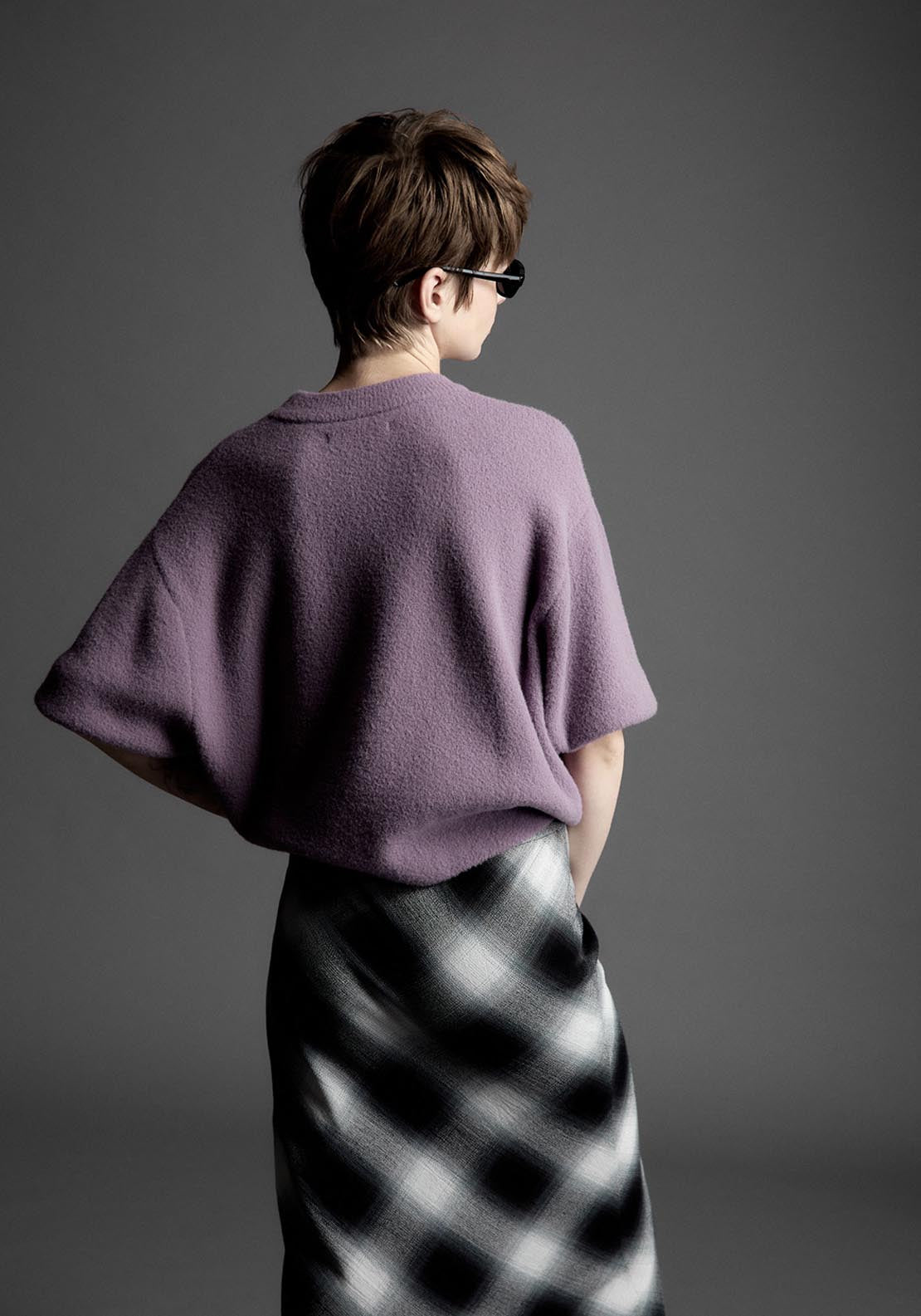 Sfera Short Sleeved Sweater - Purple 2 Shaws Department Stores