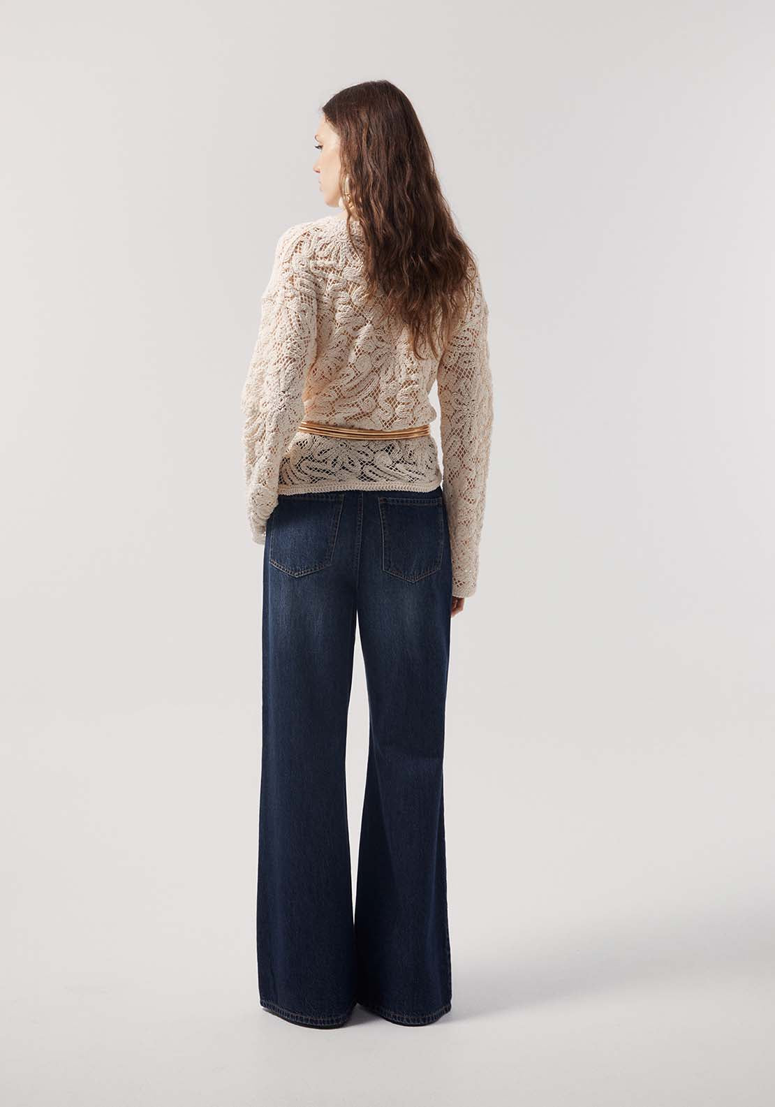 Embroidered Chenille Sweater - Cream