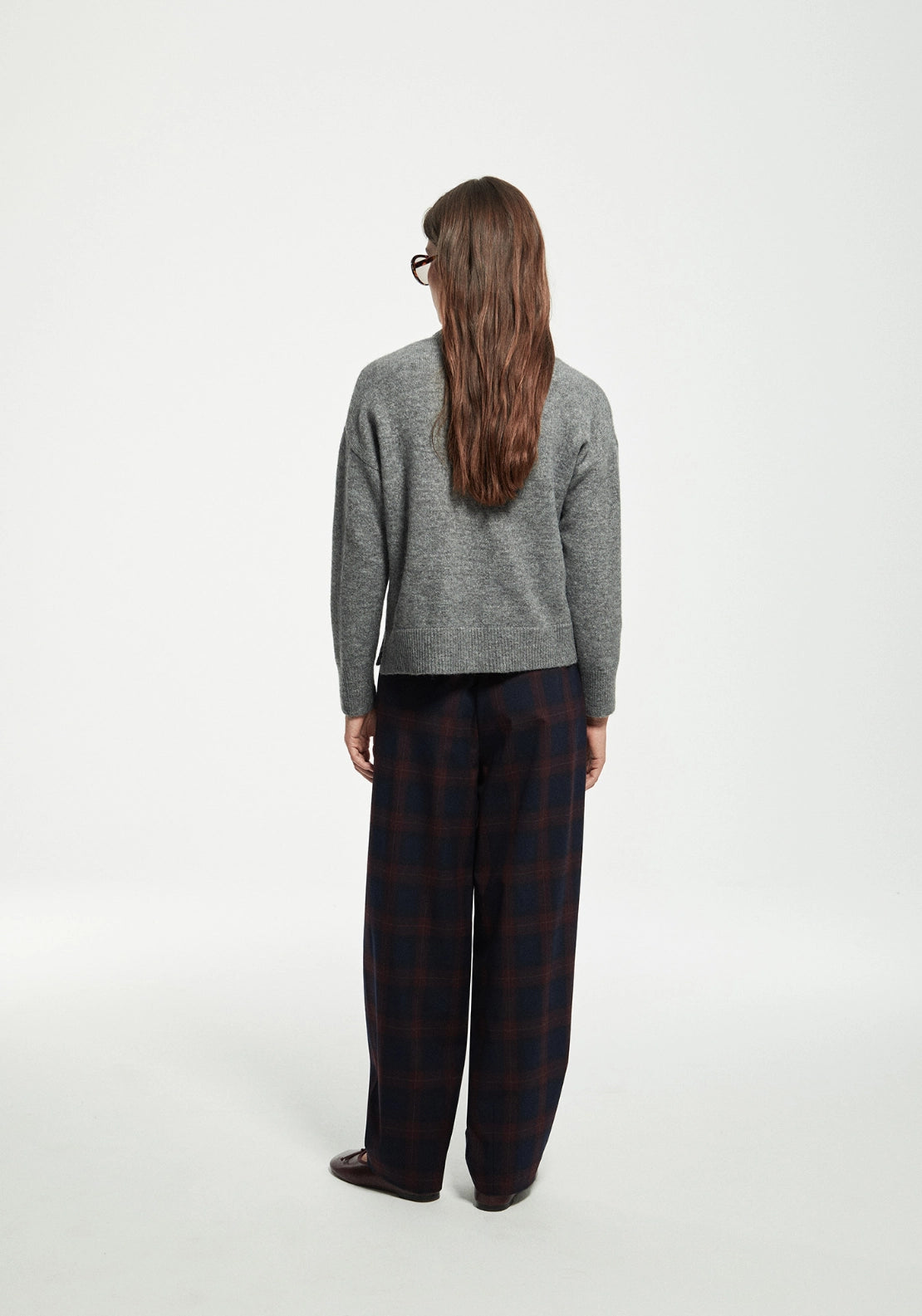 Embroidered Text Sweater - Grey