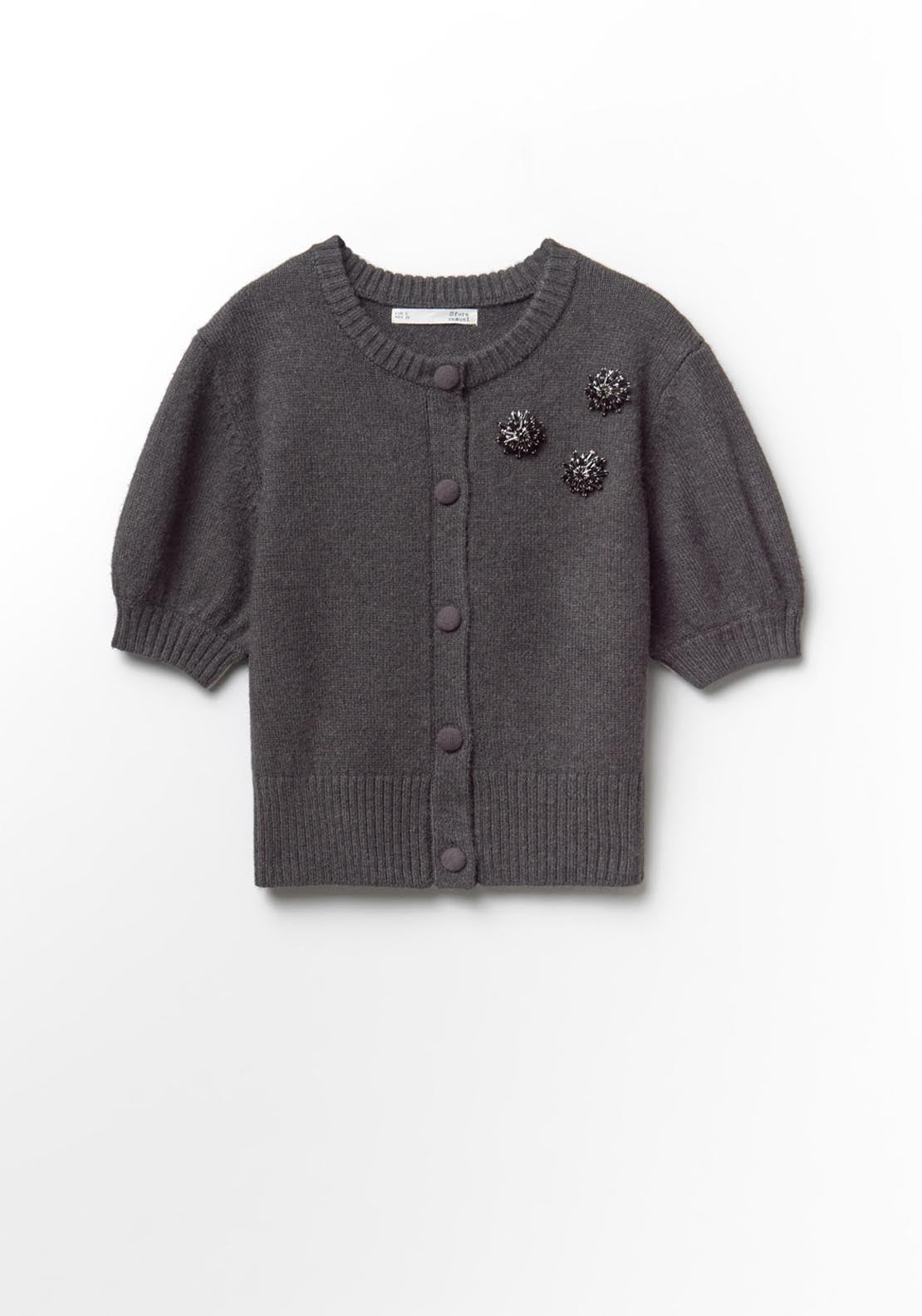 Sfera Short Sleeved Cardigan - Grey 5 Shaws Department Stores