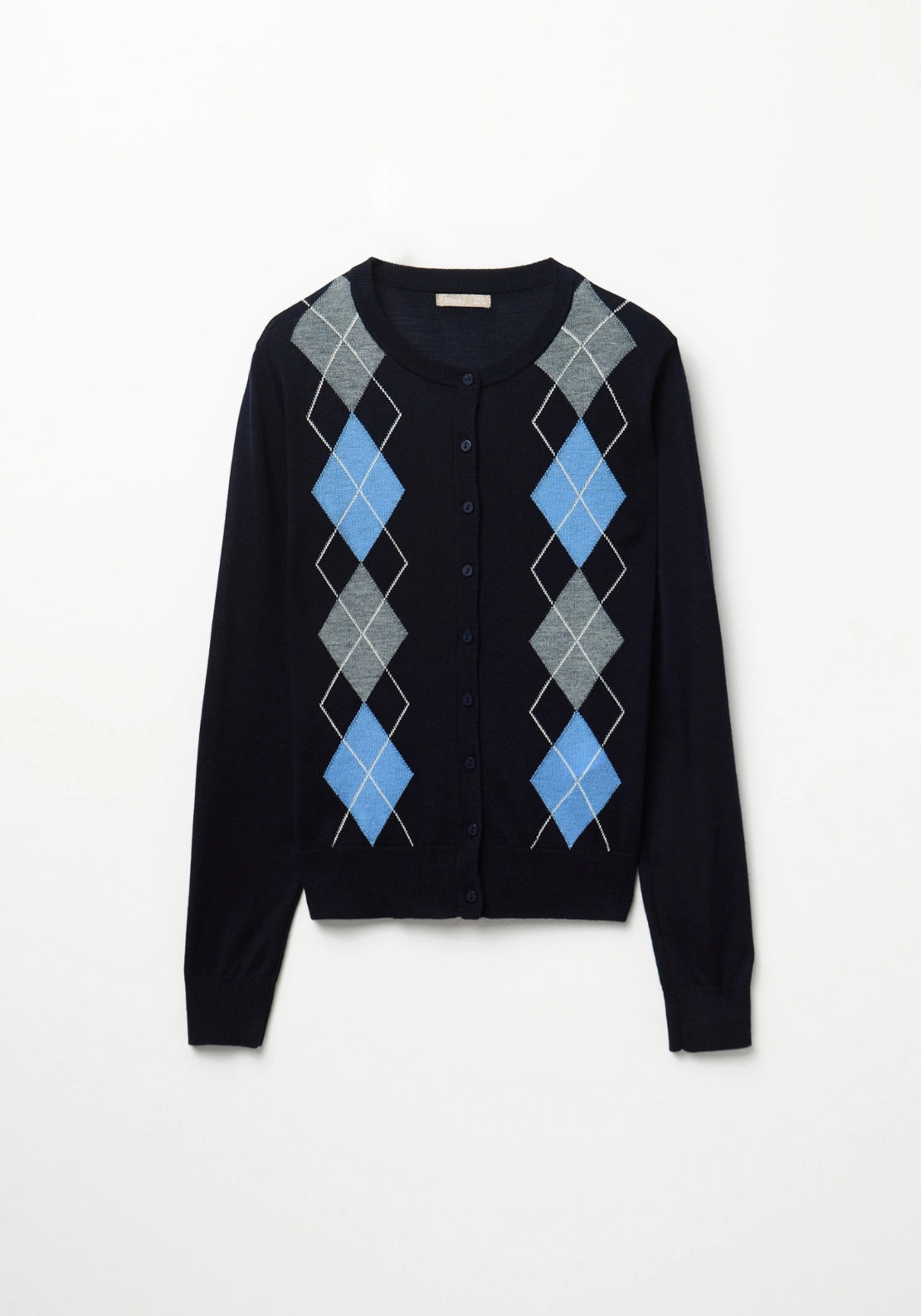 Argyle Cardigan - Blue
