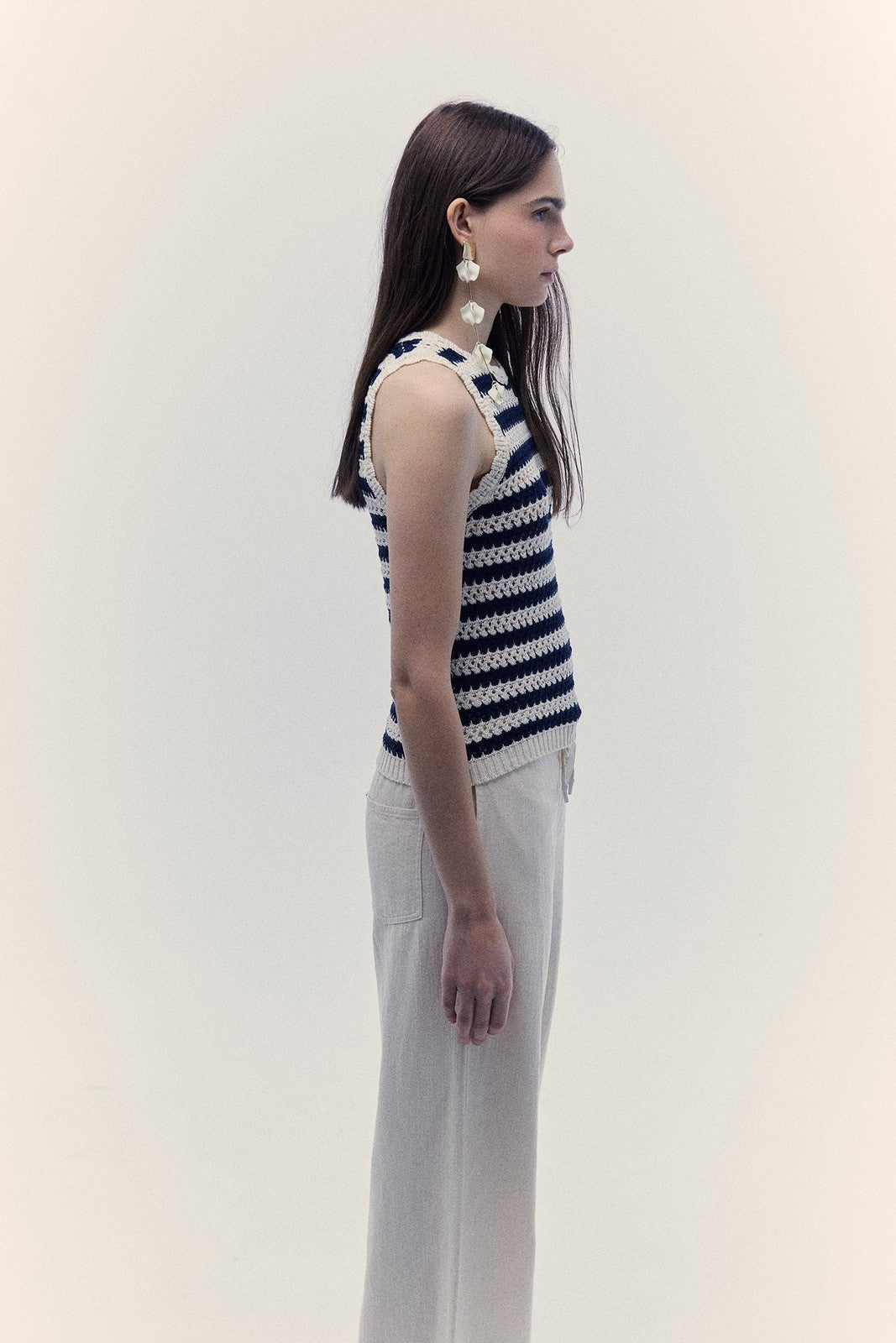 Sfera Stripes top - Ecru 3 Shaws Department Stores
