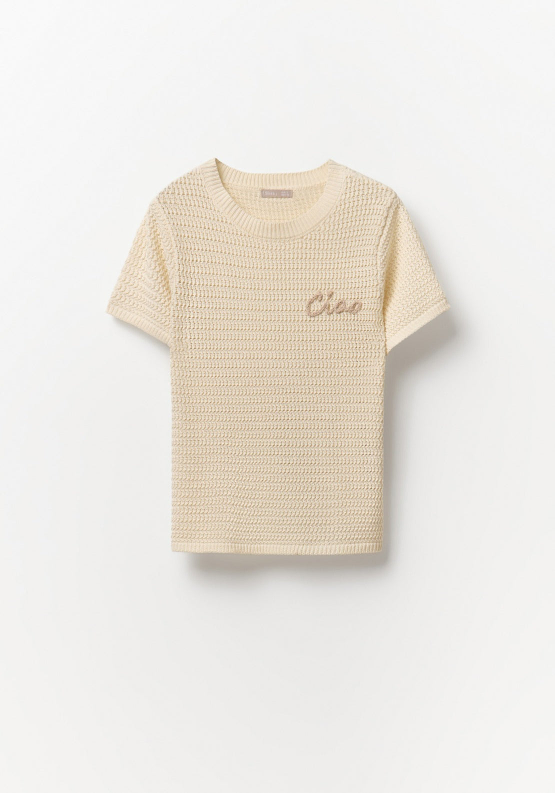 Embroidered Crew Sweater - Cream