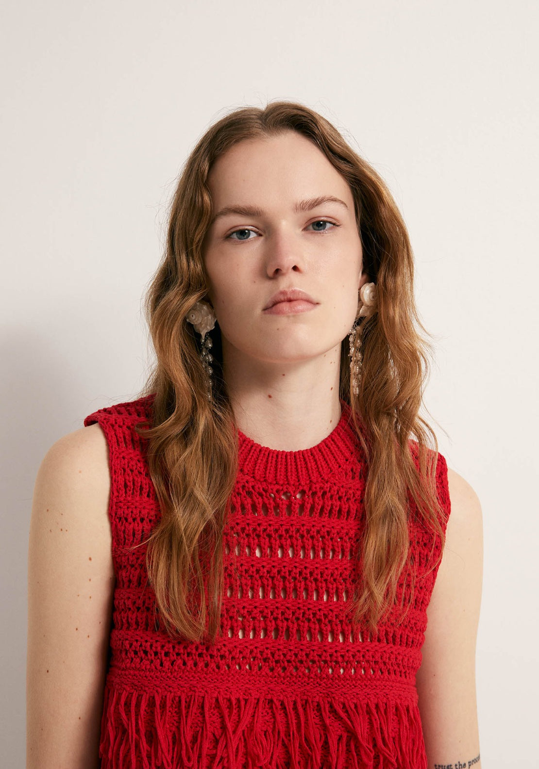 Fringe Hem Top - Red
