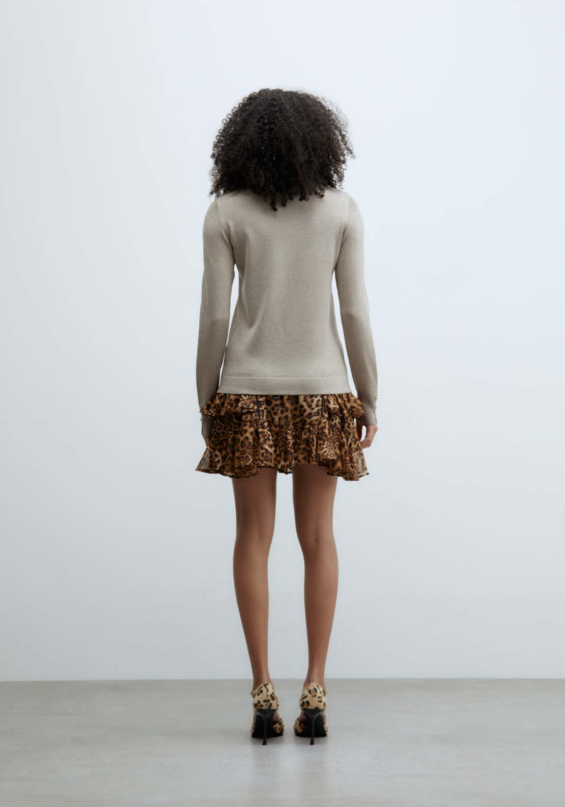 Sfera Jewel button sweater - Beige Acid 5 Shaws Department Stores