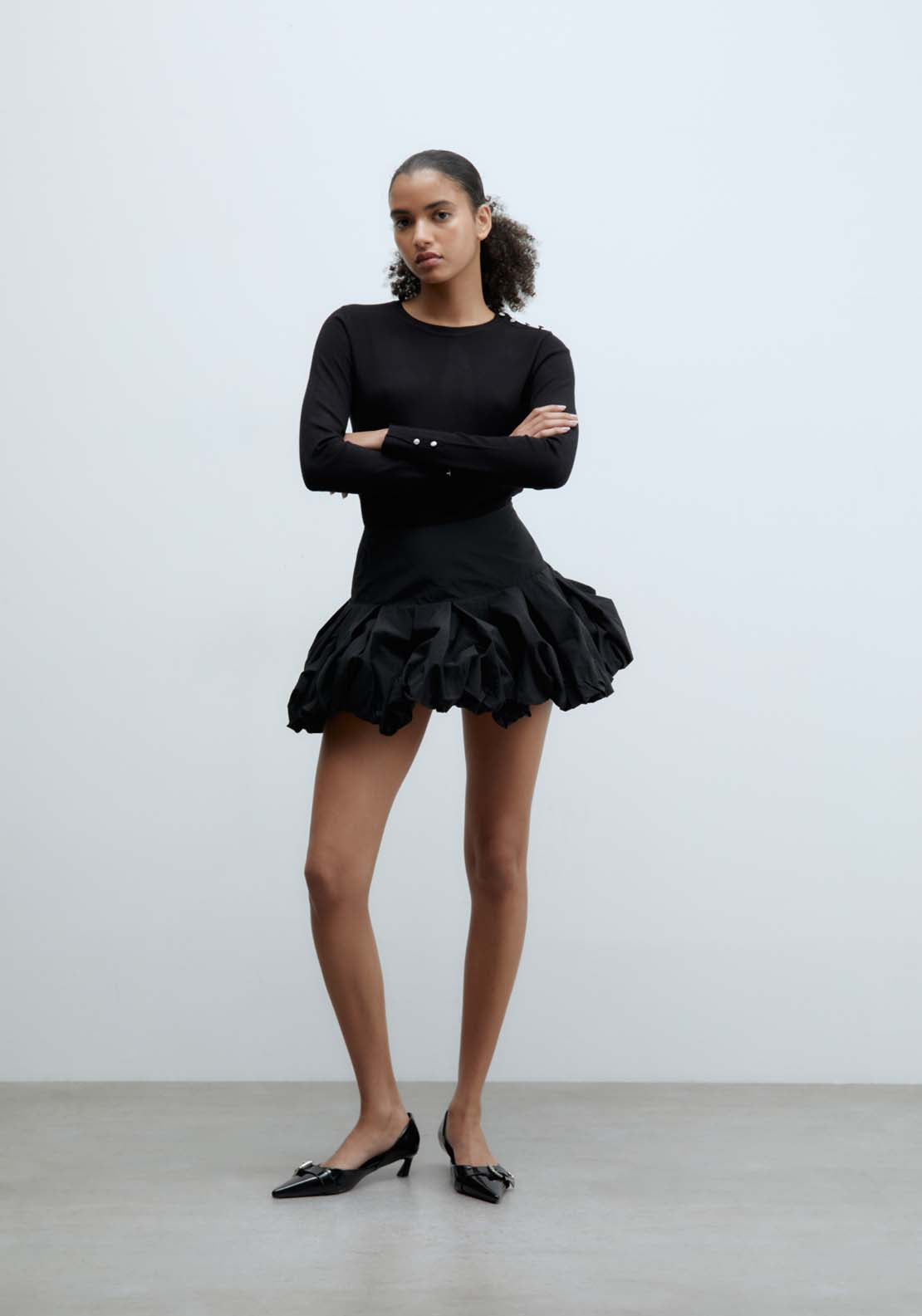 Sfera Jewel button sweater - Black 3 Shaws Department Stores